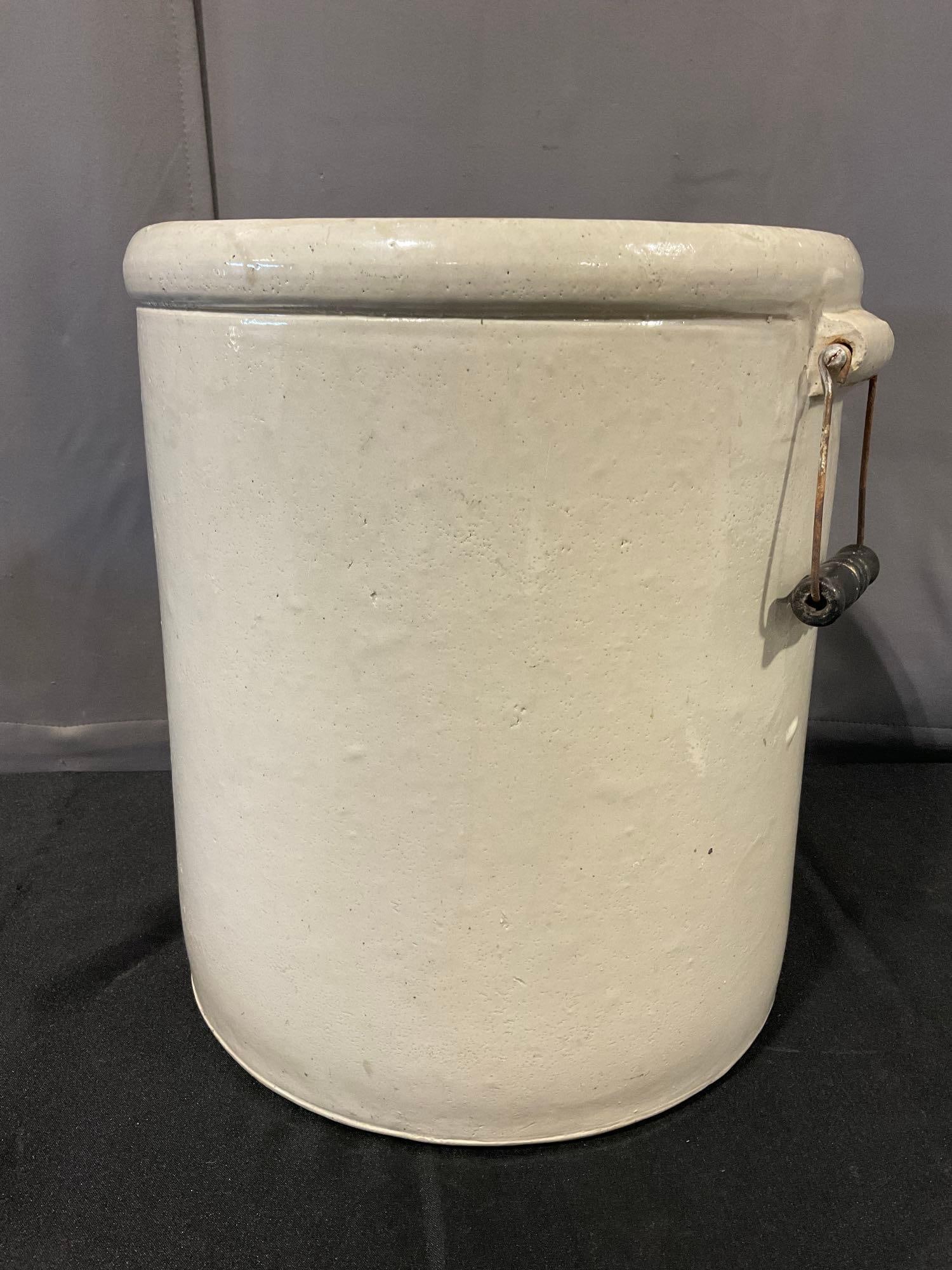 8 Gallon Red Wing Union Stoneware Co Crock, 17h x 16w x 15d inches, white glazed w/2 handles - 7