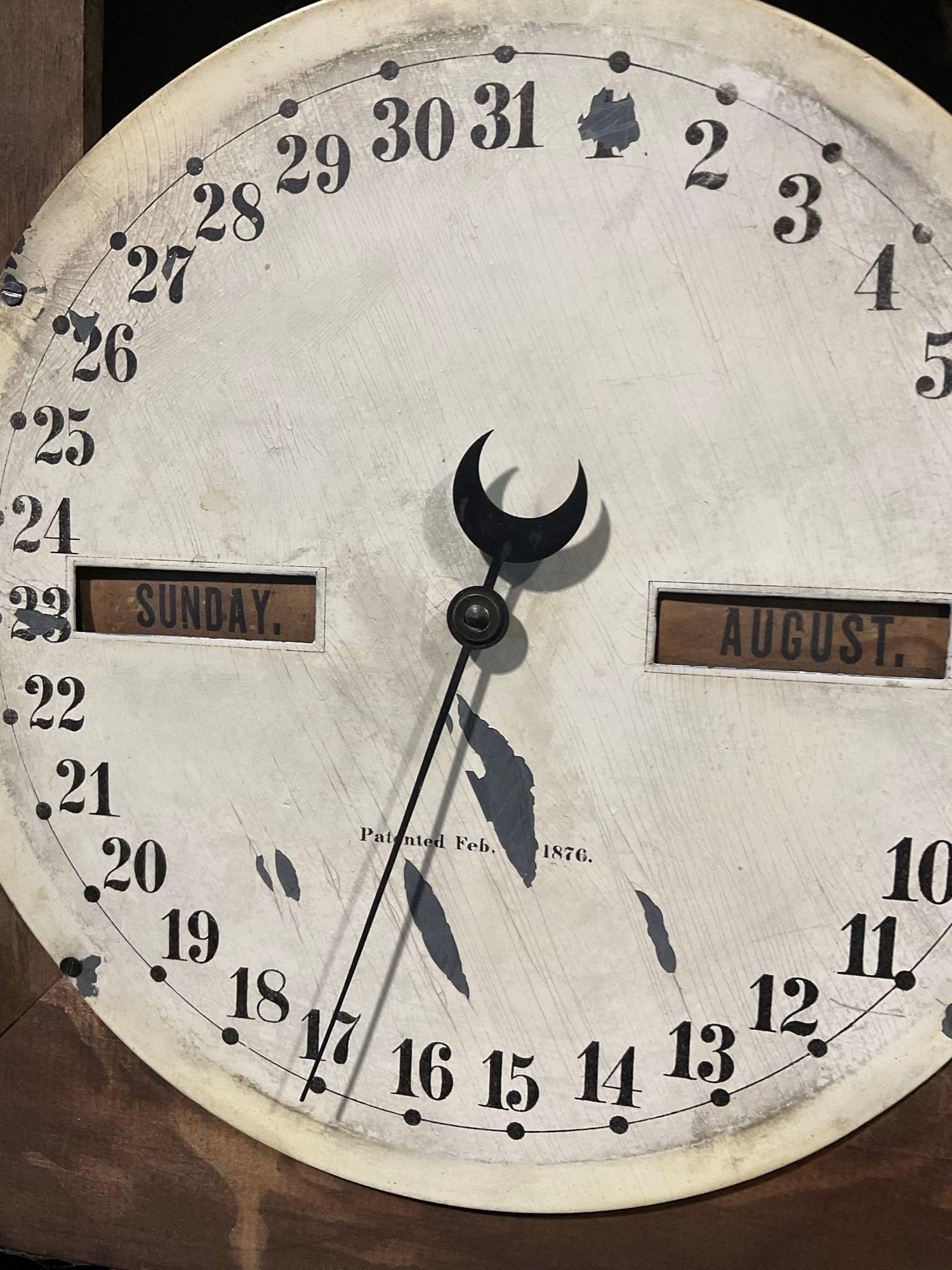 Antique 1880s Seth Thomas Parlor No.3 Double Dial Calendar Clock, Time Strike 8 Day Brass Movement - 5