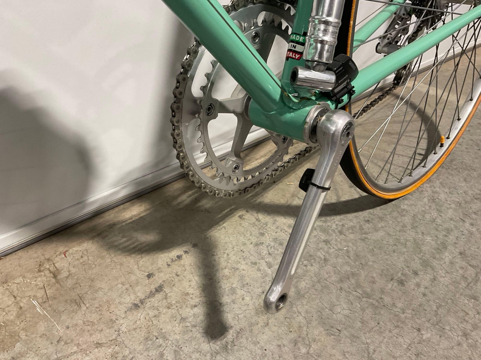 Vintage 80s Bianchi Celeste Mint Green Bicycle, w/Water Bottle, High End Road Bike w/Pink Handleb... - 12