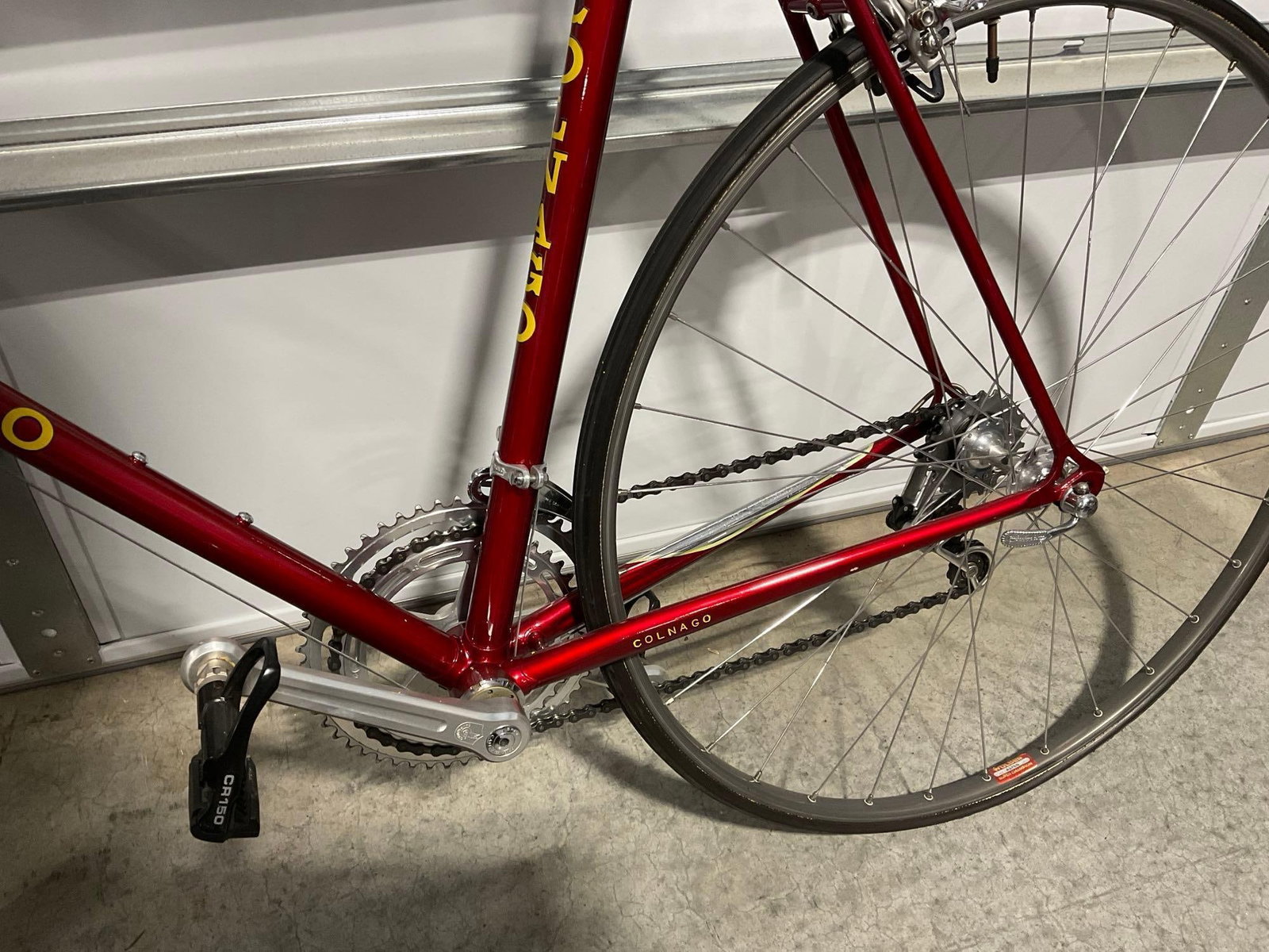 Vintage 80s Classic Colnago Road Bicycle, Red/Chrome, w/Cinelli Handlebars, Wolber tires - 7