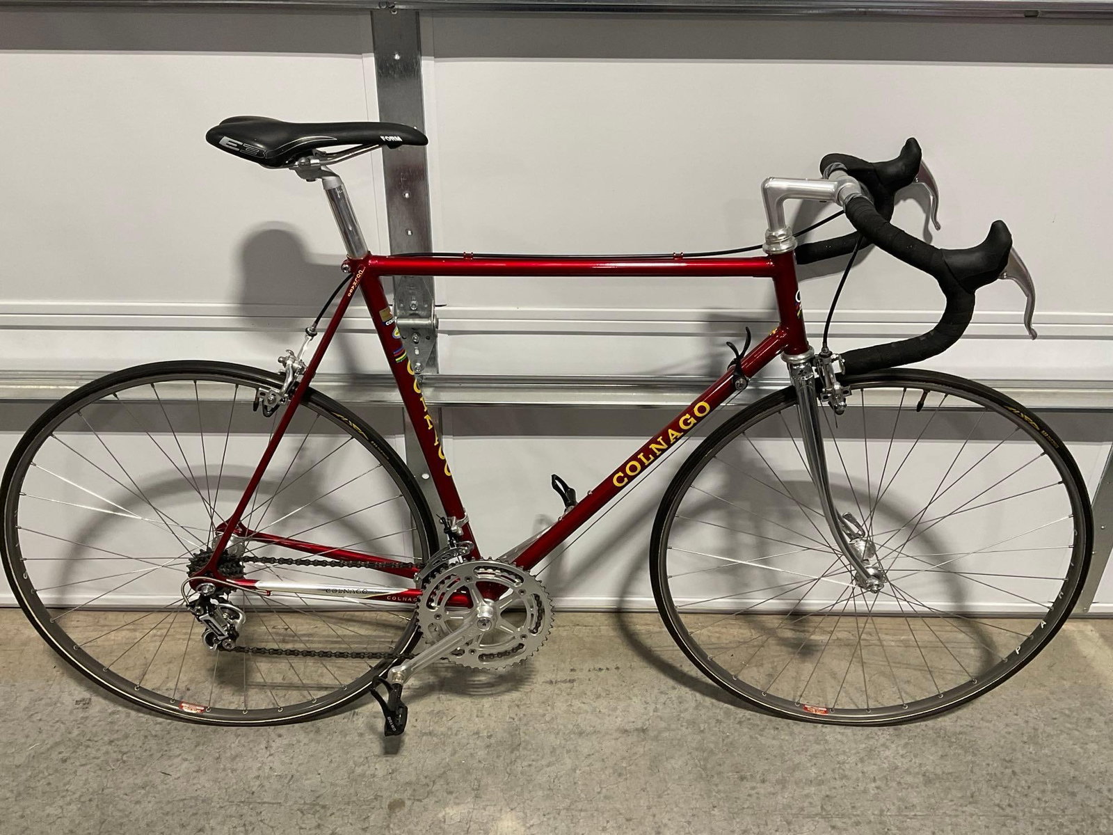Vintage 80s Classic Colnago Road Bicycle, Red/Chrome, w/Cinelli Handlebars, Wolber tires - 8