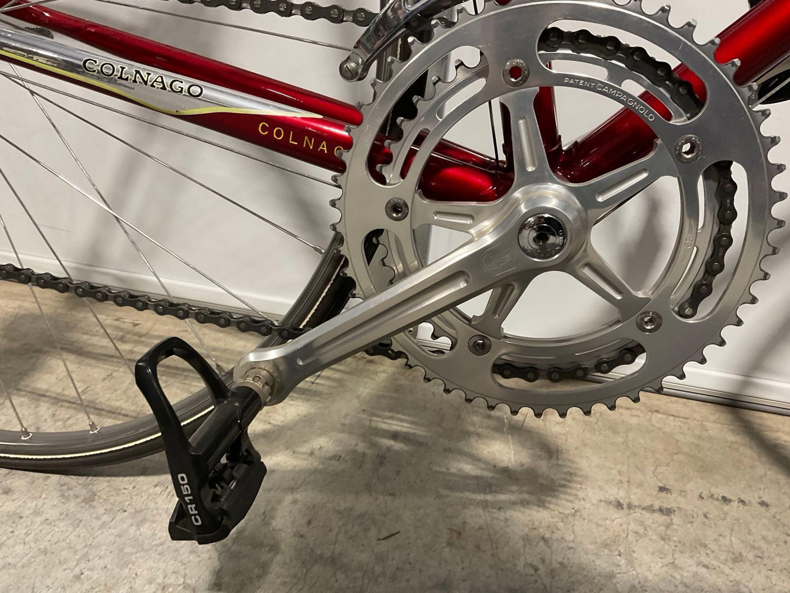 Vintage 80s Classic Colnago Road Bicycle, Red/Chrome, w/Cinelli Handlebars, Wolber tires - 9