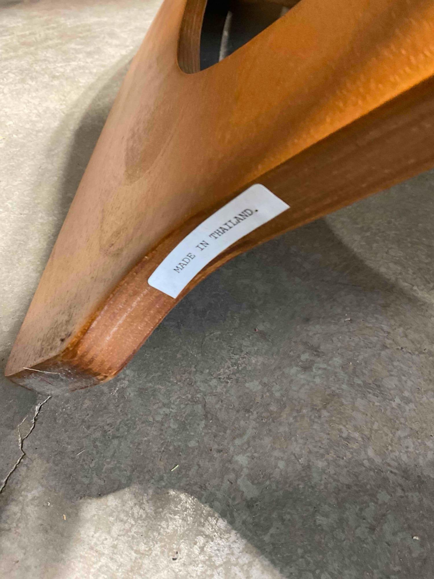 Vintage Luna Sling Lounge Chair by Hjellegjerde w/ Camel Leather Upholstery. Fair Condition. - 6
