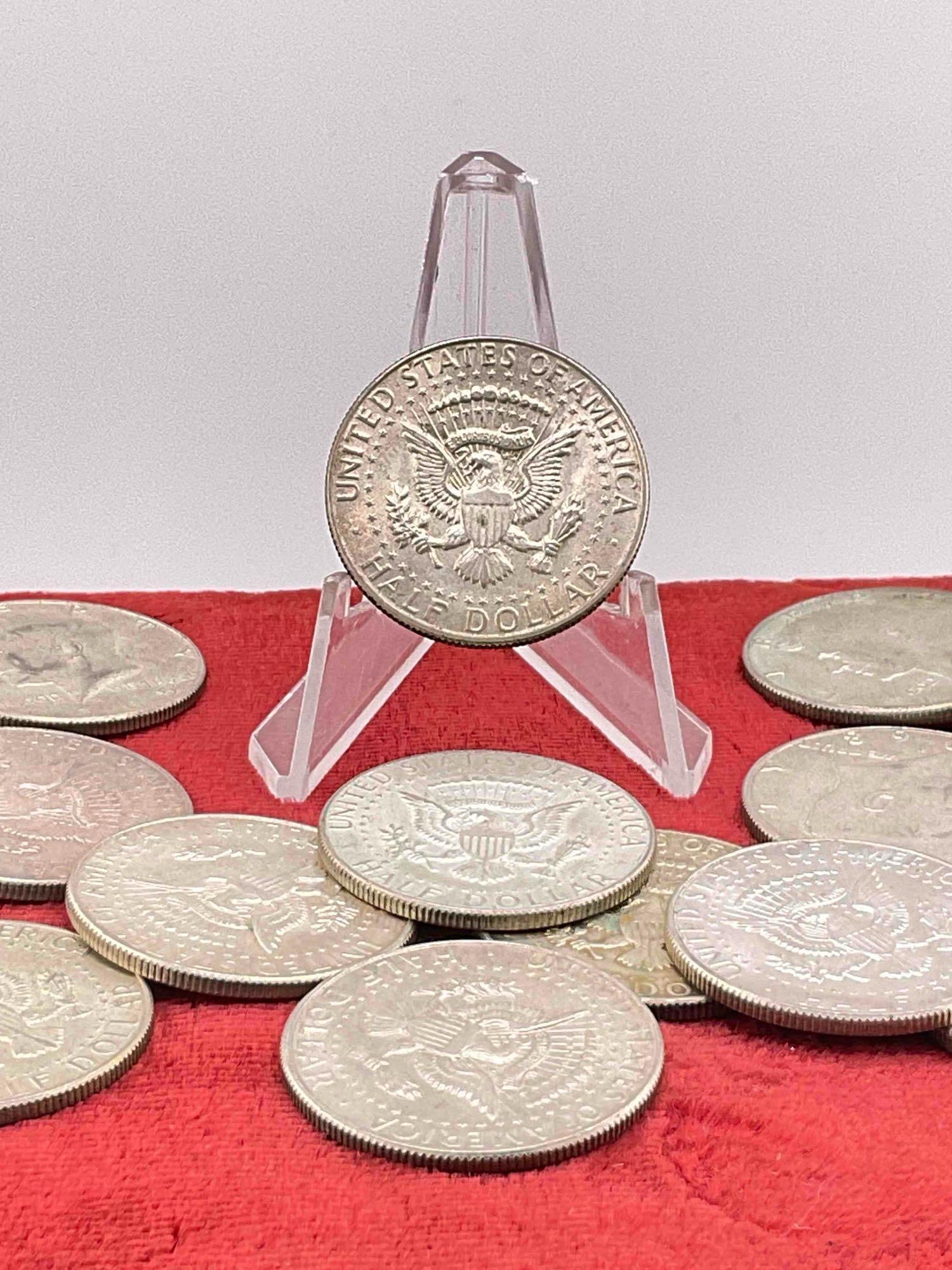 16 X 40% Silver Coins / 1965-1969 Kennedy Half dollars Assorted dates & mint marks - 5