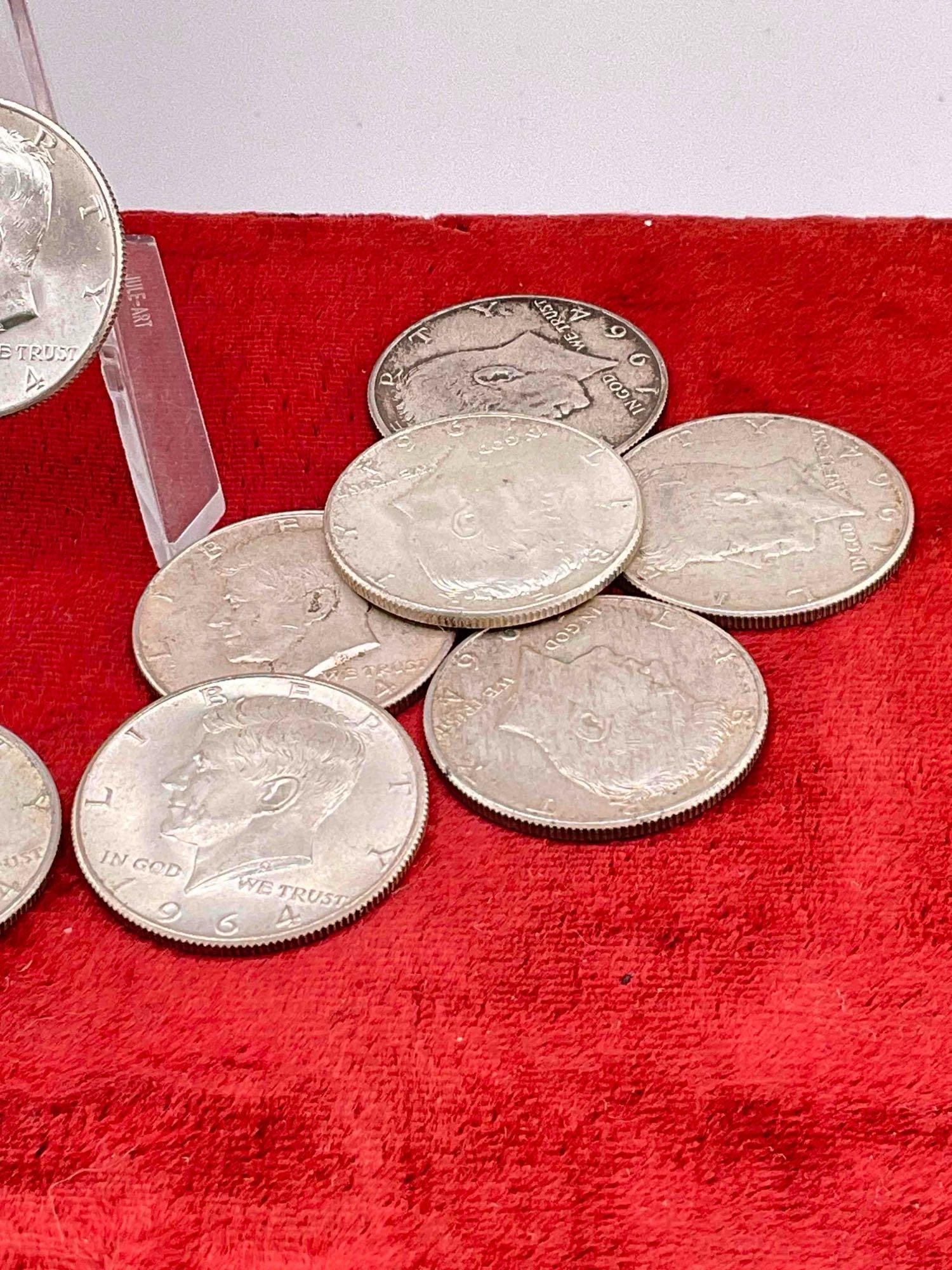 14 X 90% Silver Coins / 1964 Kennedy Half dollars Assorted dates & mint marks - 3