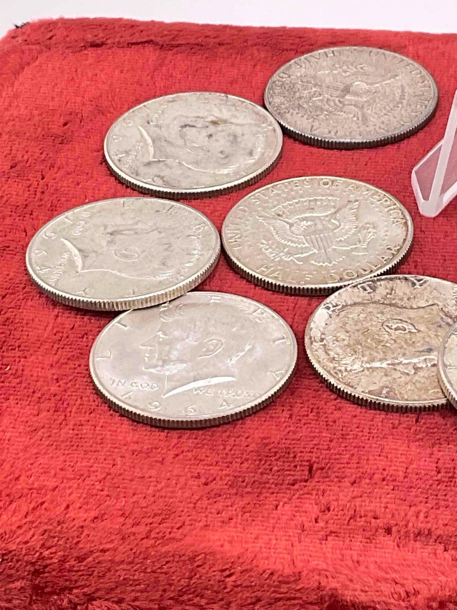 14 X 90% Silver Coins / 1964 Kennedy Half dollars Assorted dates & mint marks - 5