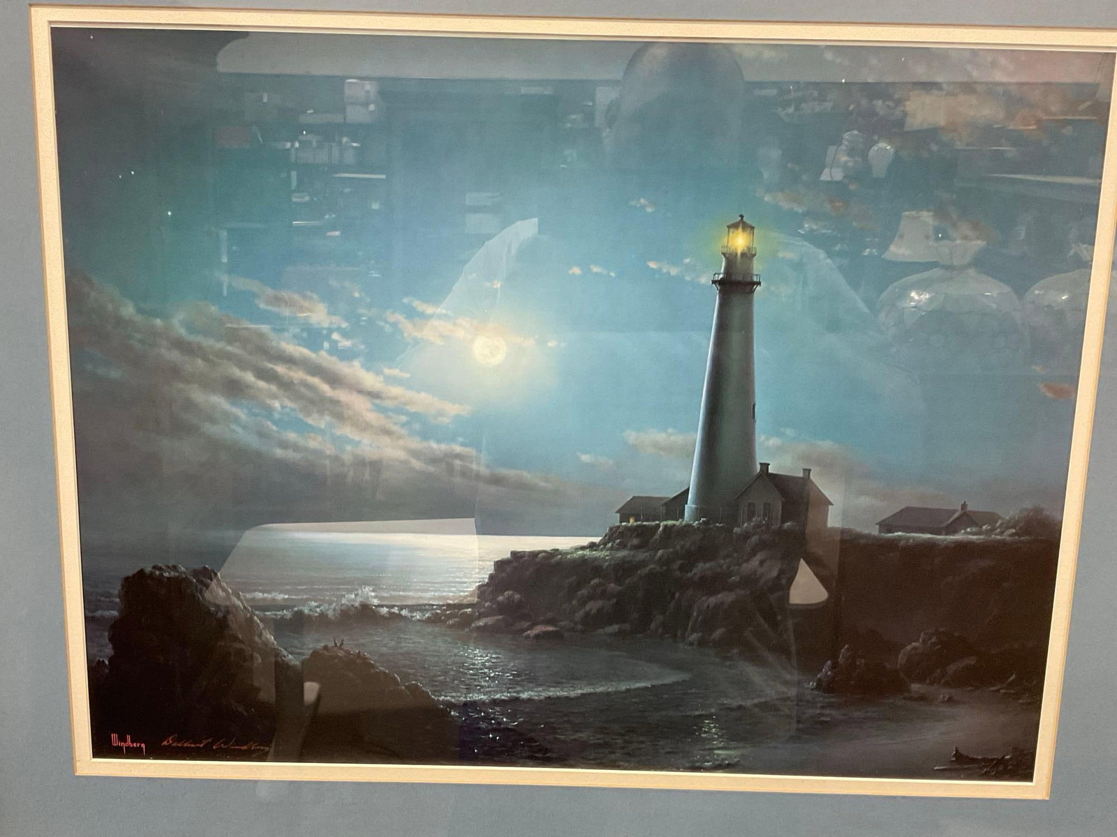 Framed signed Lithograph, titled Nightlong Sentinels by Dalhart Windberg, 31x36 inches - 2