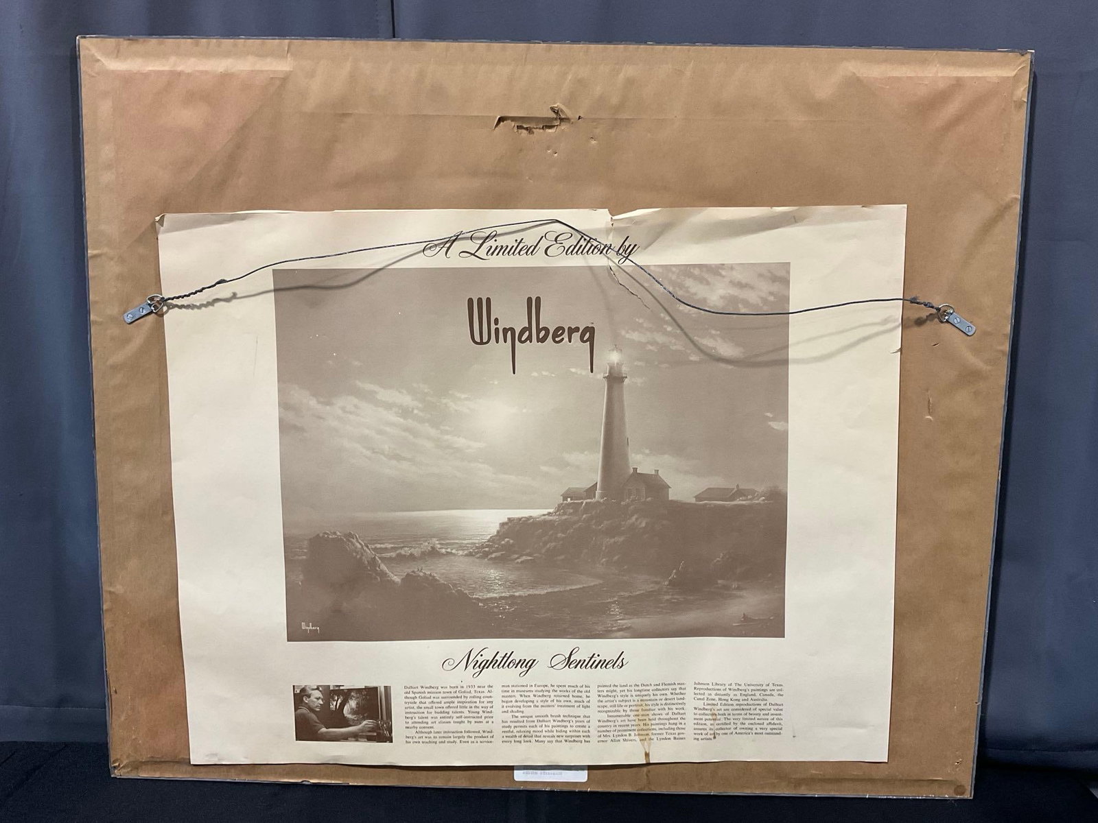 Framed signed Lithograph, titled Nightlong Sentinels by Dalhart Windberg, 31x36 inches - 5