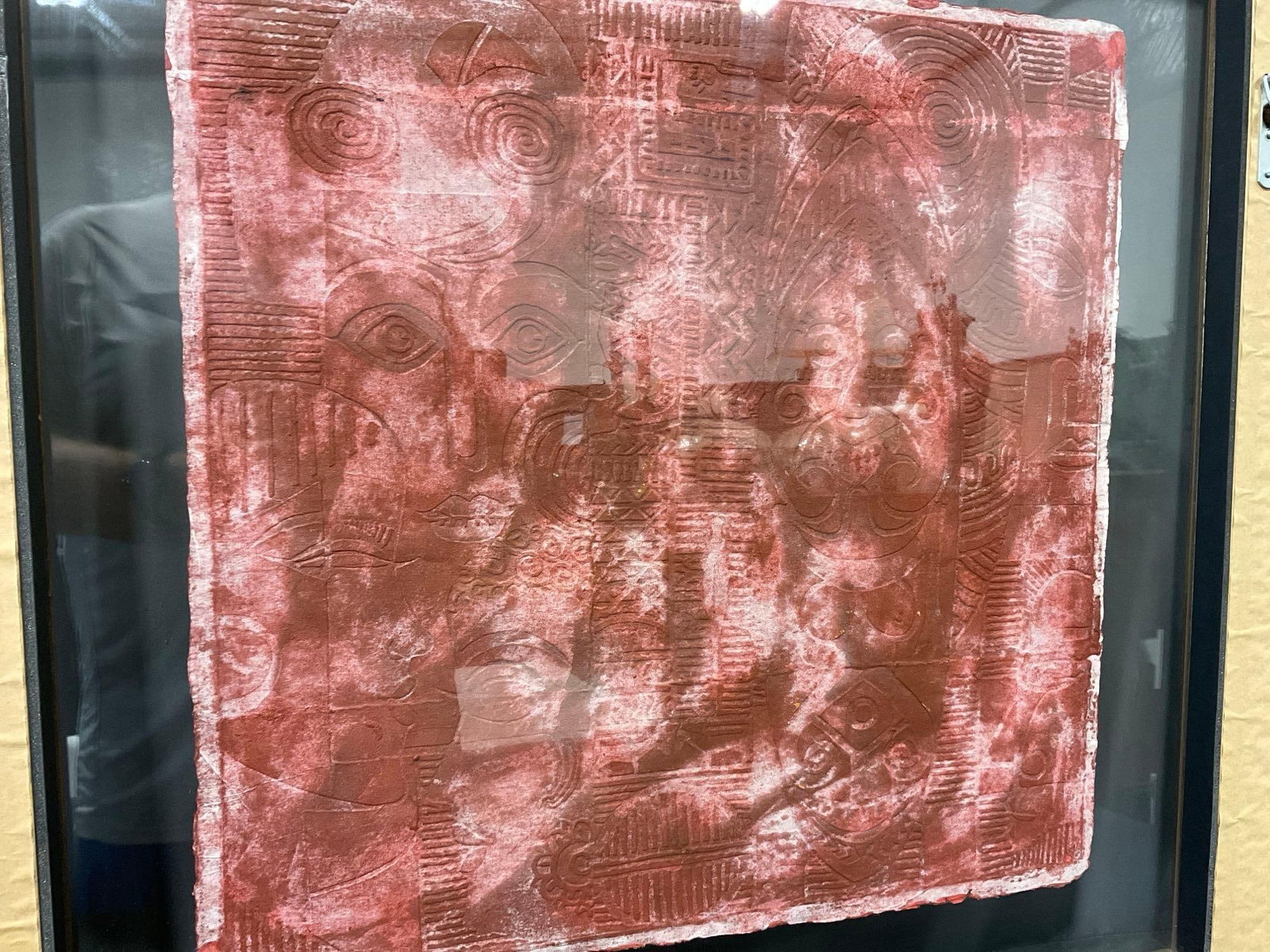 Framed Signed Artists Proof Textile/Batik Art Piece, by C.T. Wong ?, 34x34 in, Multicolor Abstract - 8