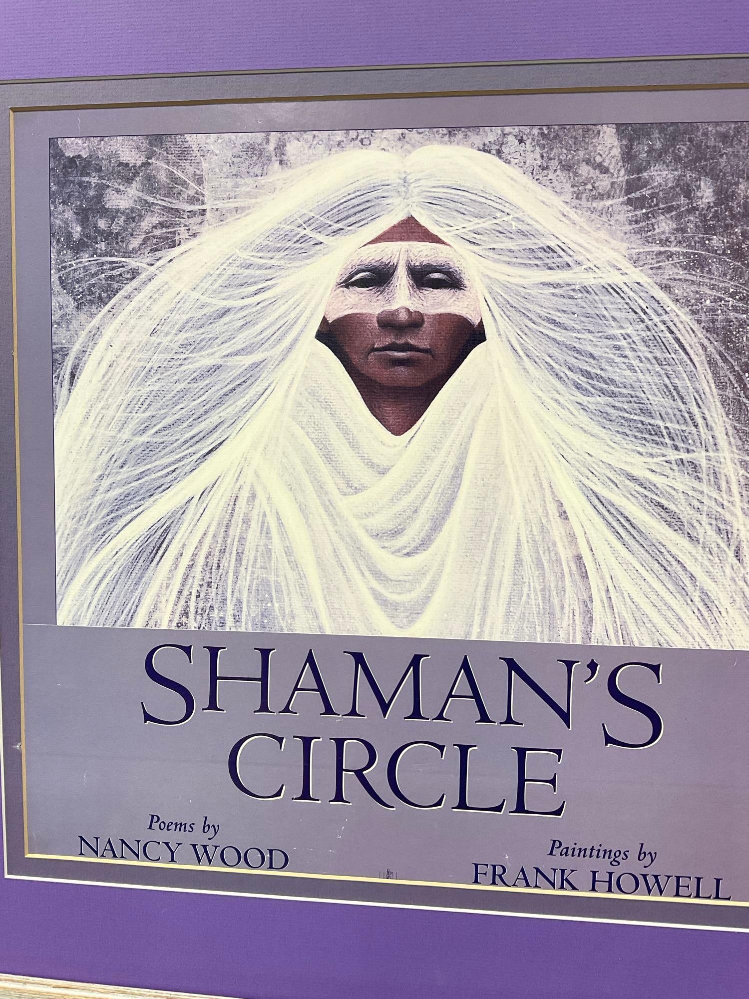 Framed Print of Shamans Circle 1996 Book w/Poems by Nancy Wood & Paintings by Frank Howell, 25x25... - 2