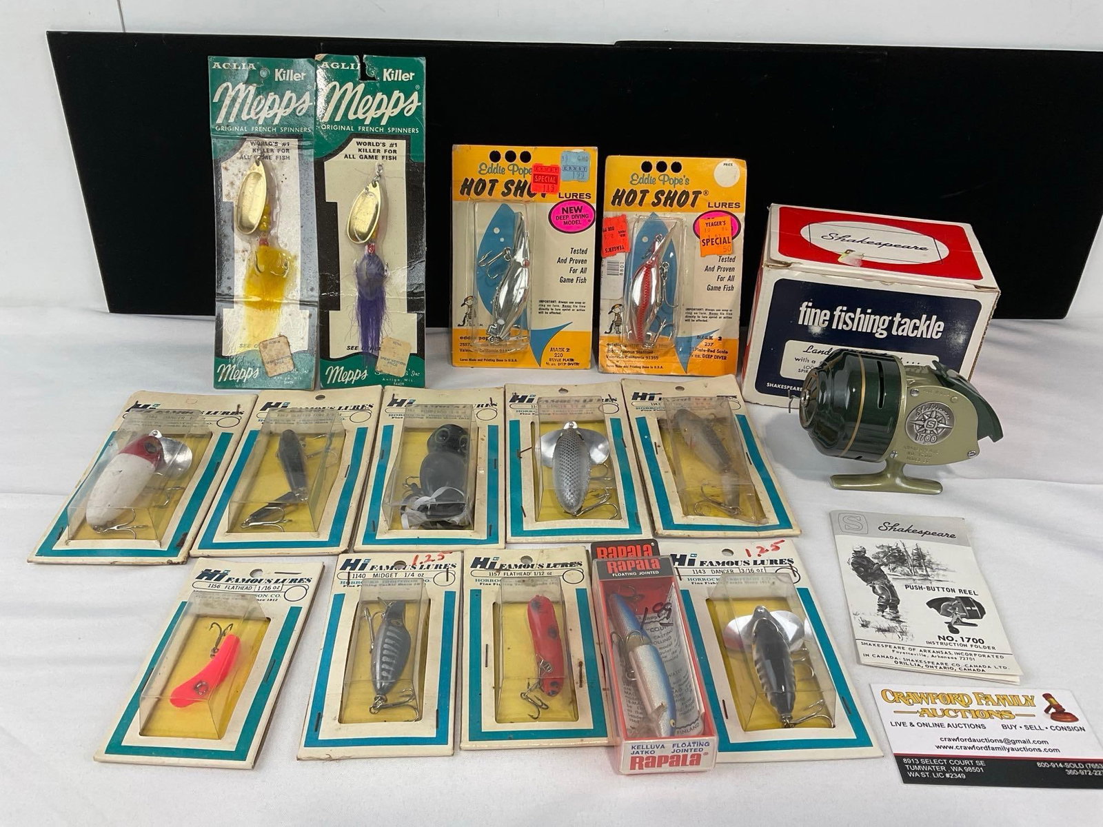 14 HI Famous Fishing Lures, Flathead, Dancer, Glitter Fish & more, + Shakespeare 1700 Reel w/box (1 of 5)