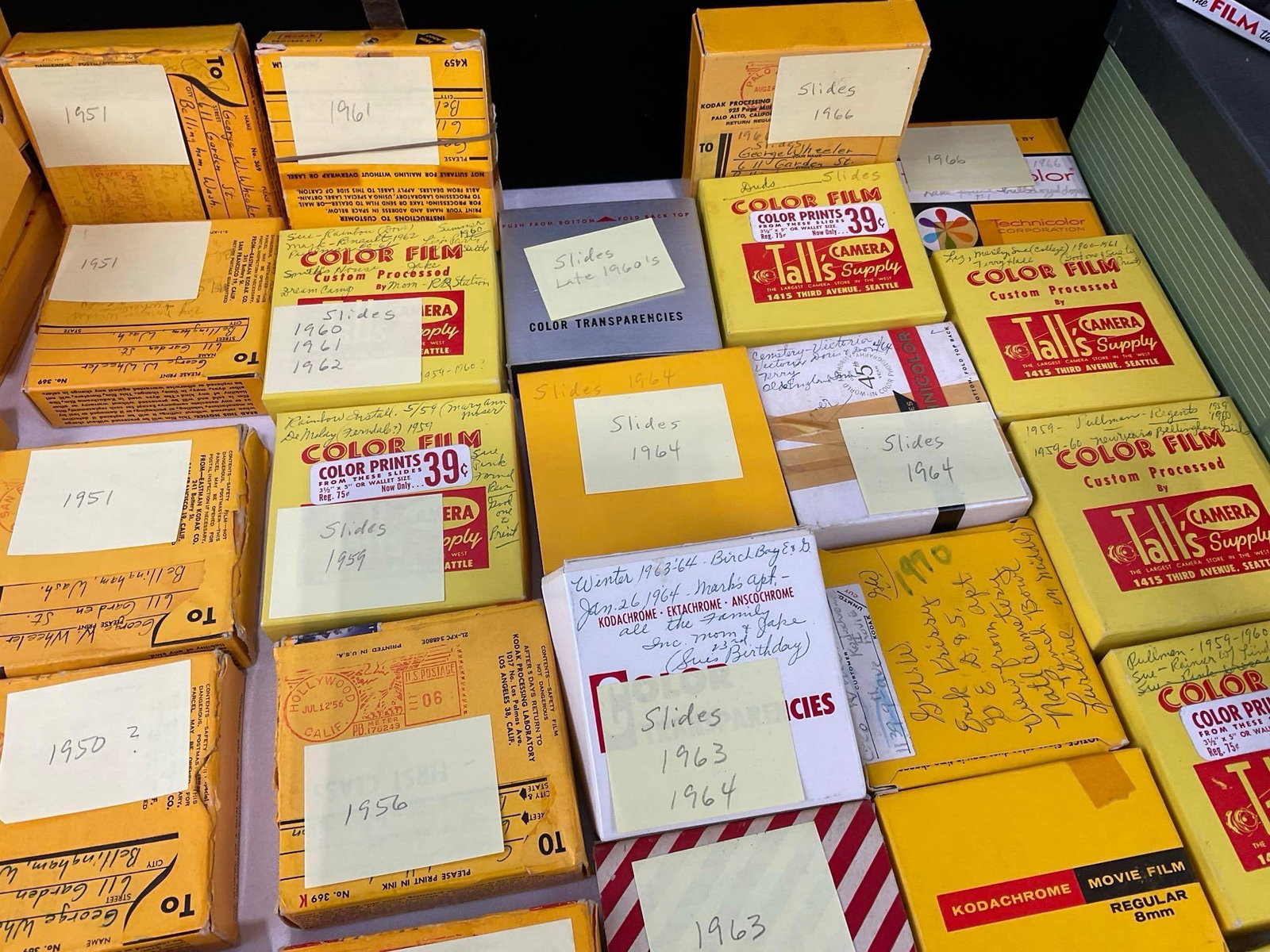 Large Collection of Vintage Kodachrome Slides, Film, in cardboard boxes, Slides in shoe box - 3