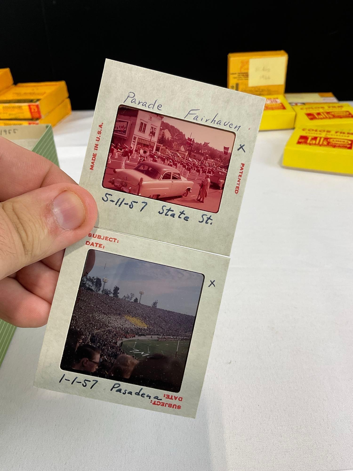 Large Collection of Vintage Kodachrome Slides, Film, in cardboard boxes, Slides in shoe box - 9