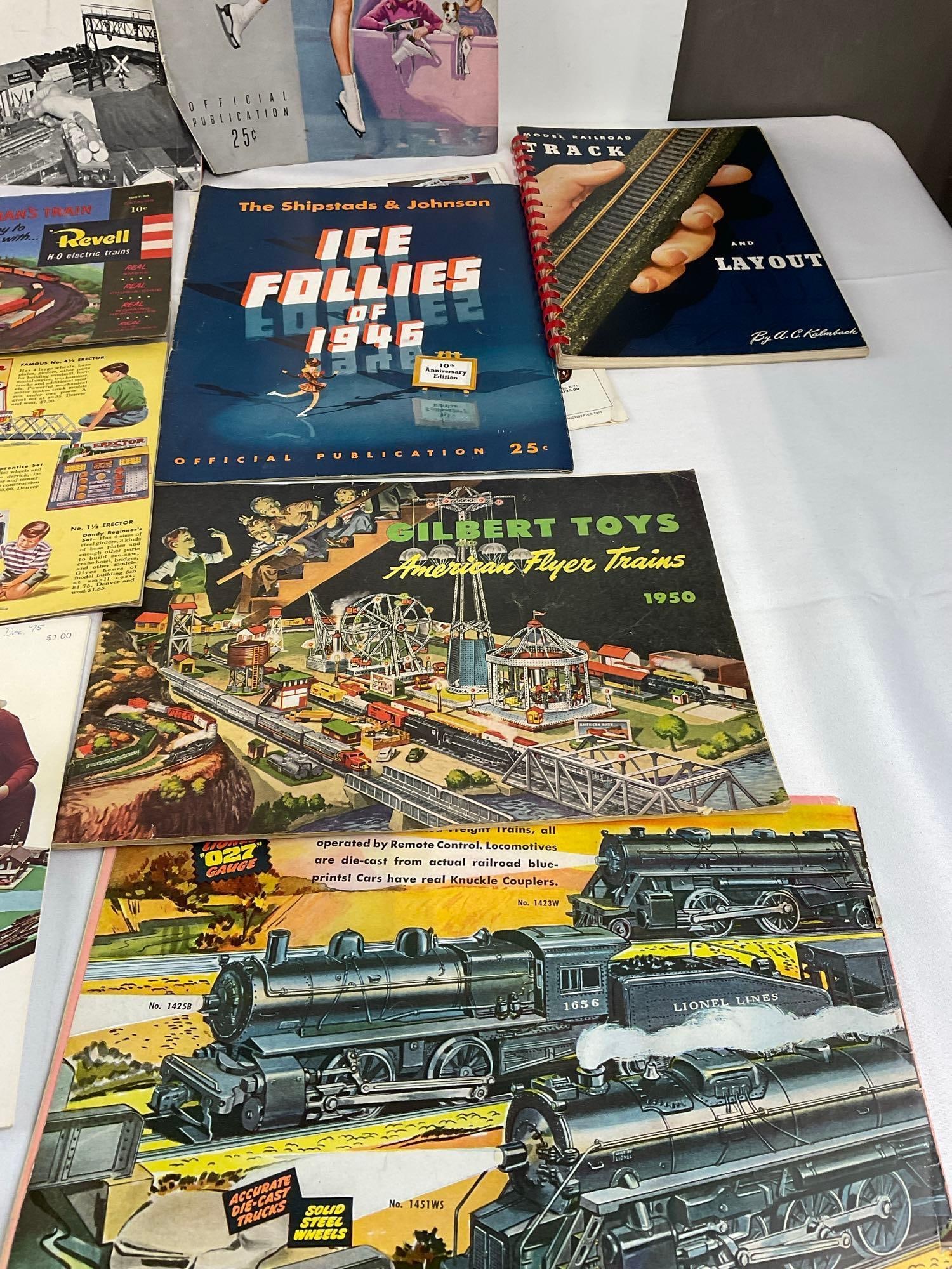 Mid Century 1940s Ice Follies & Train Magazines & Pamphlets, TYCO, Lionel, Gilbert & more - 3