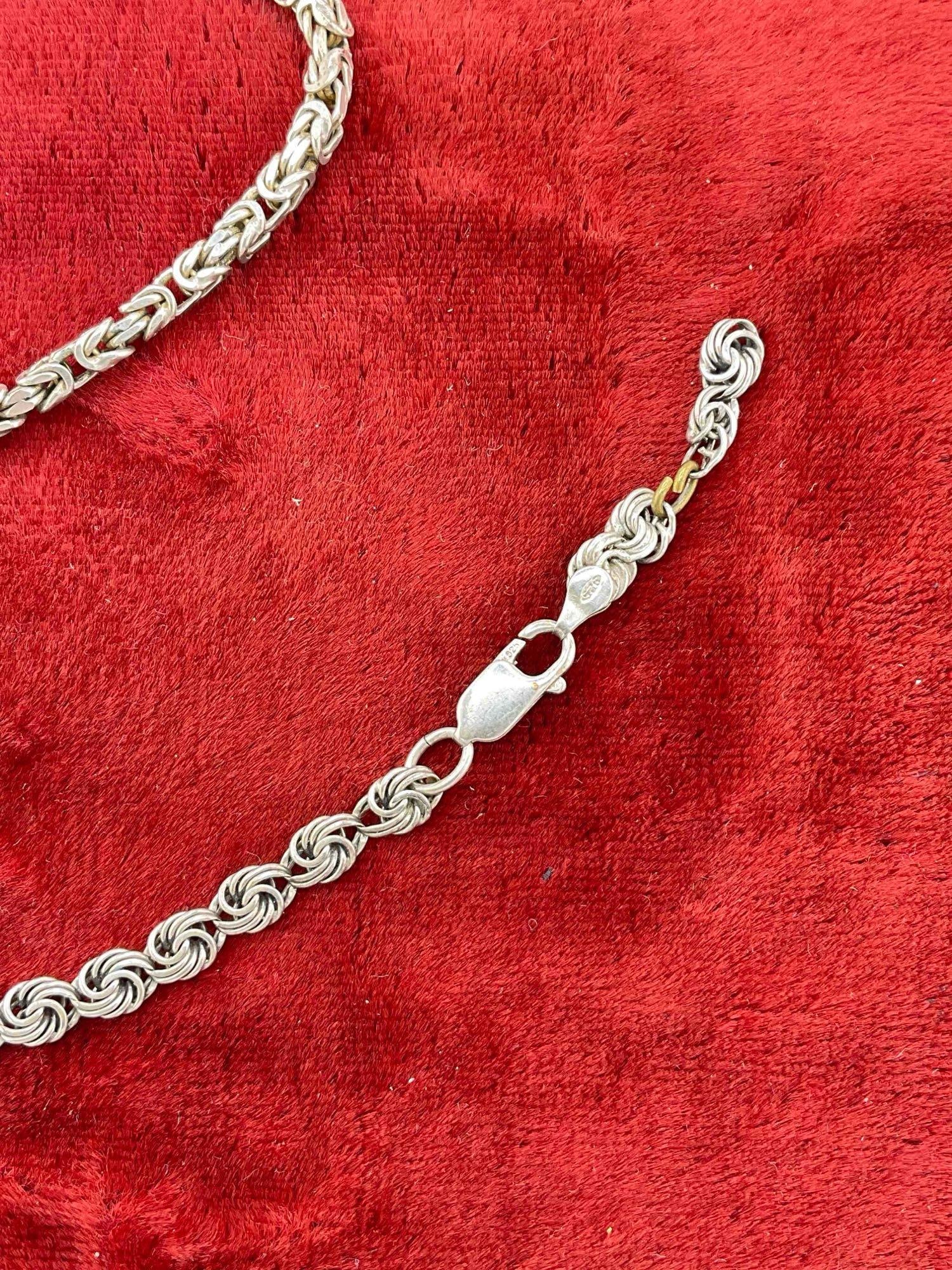 2 pcs Men's Ornate Sterling Silver Bracelets (8" & 10") in Need of Repair. See pics. - 2