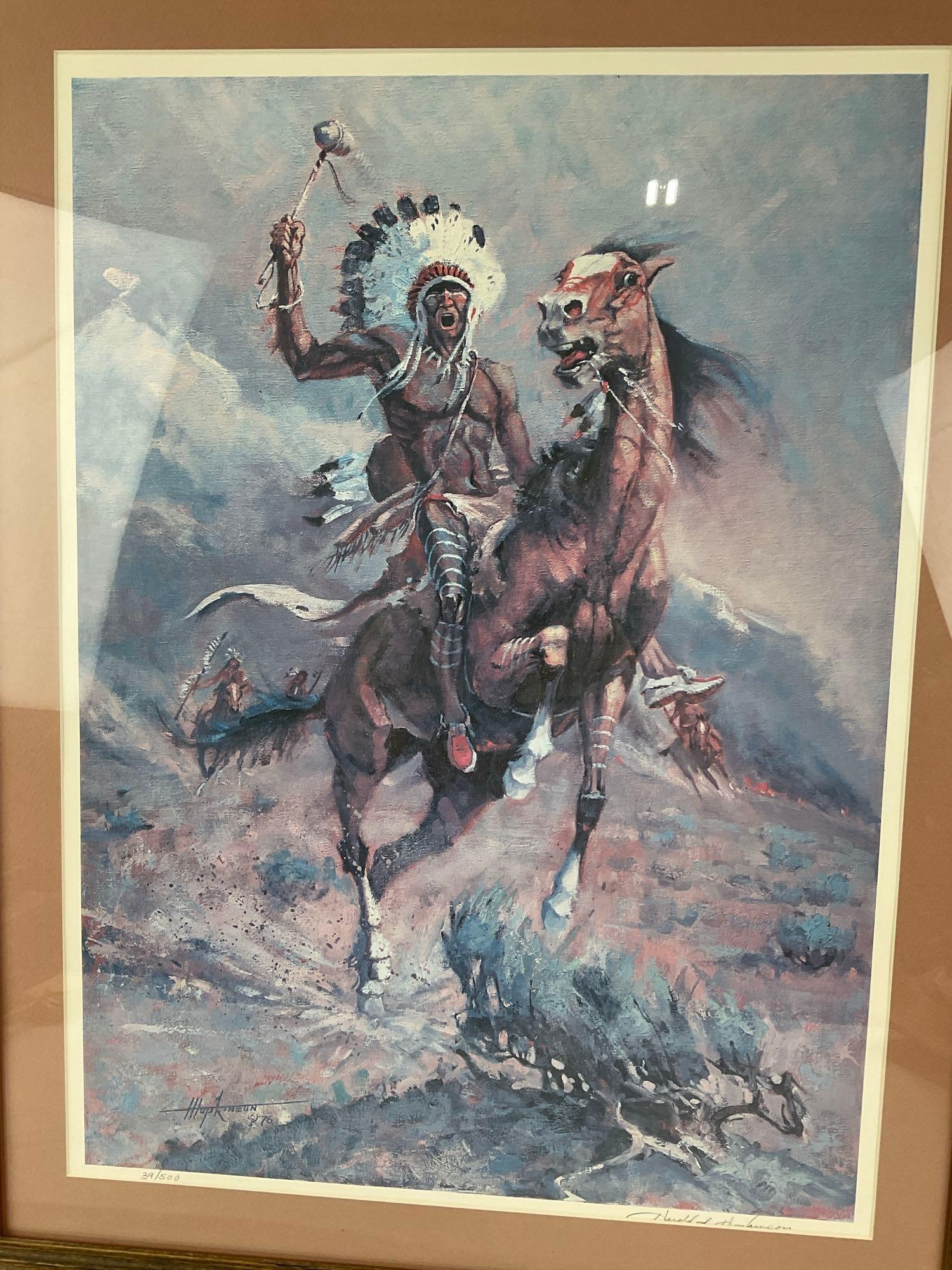 Framed 1976 Signed & #d 39/500 Lithograph by Harold Isadore Hopkinson, 30x23 inches - 2