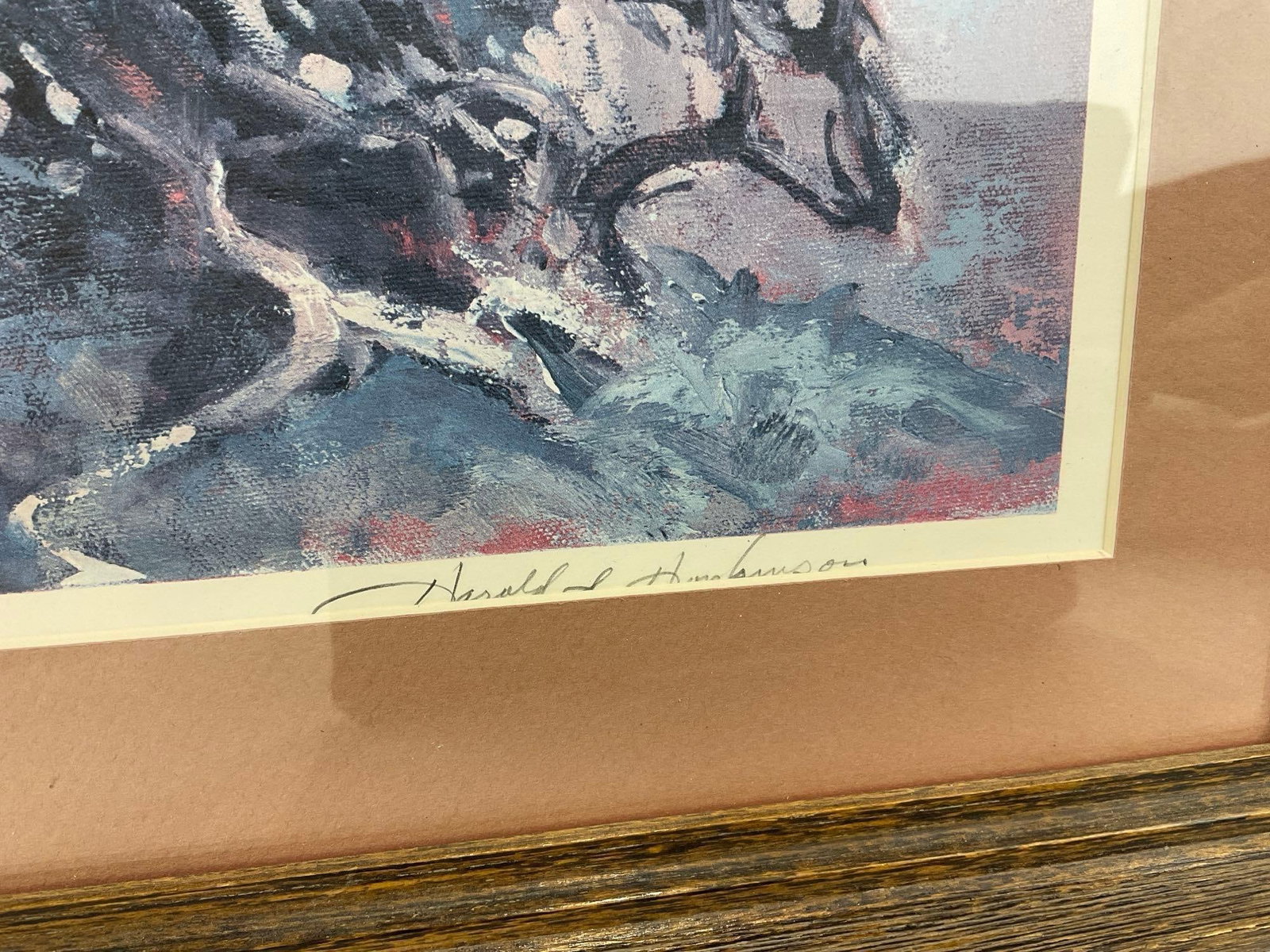 Framed 1976 Signed & #d 39/500 Lithograph by Harold Isadore Hopkinson, 30x23 inches - 4