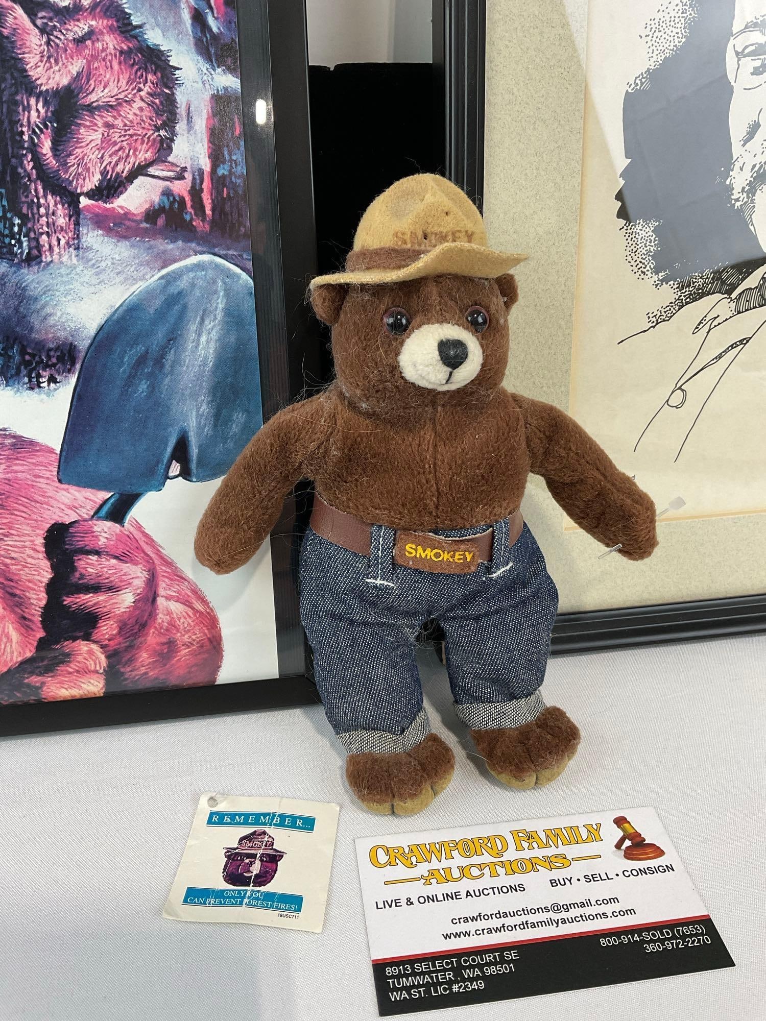 The True Story of Smokey Bear w/Smokey Bear Plush, Framed Teddy Roosevelt Quote & Illustration 14... - 3