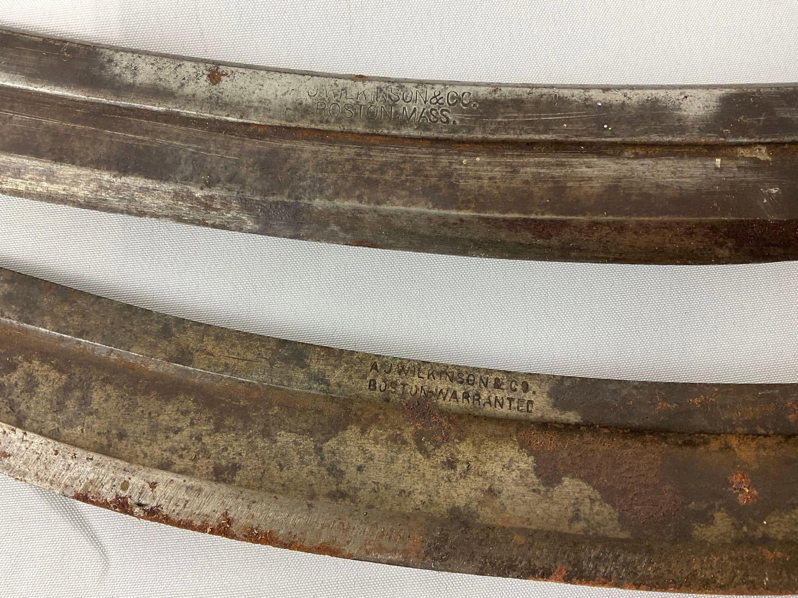 3 L. & I.J.White 1837 Iron Chisels, 4 Folding Draw Knives, 2x A.J. Wilkinson & Co., Dunlap & P.S &W - 5