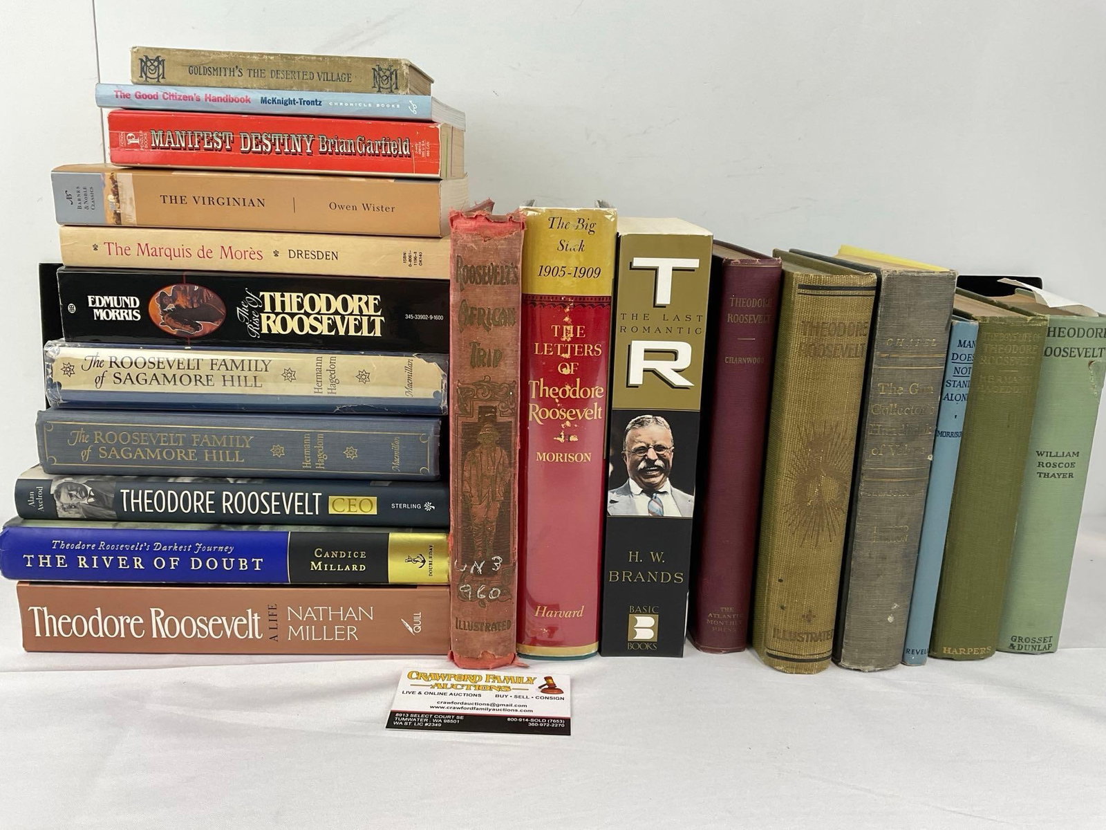 Variety of Books largely Teddy Roosevelt, incl. Signed Collectors Handbook of Values by CE Charles: Appears to be in good shape. The pieces fit in a box that measures approx 7h x 18w x 15d inches. See pics. E-6600
