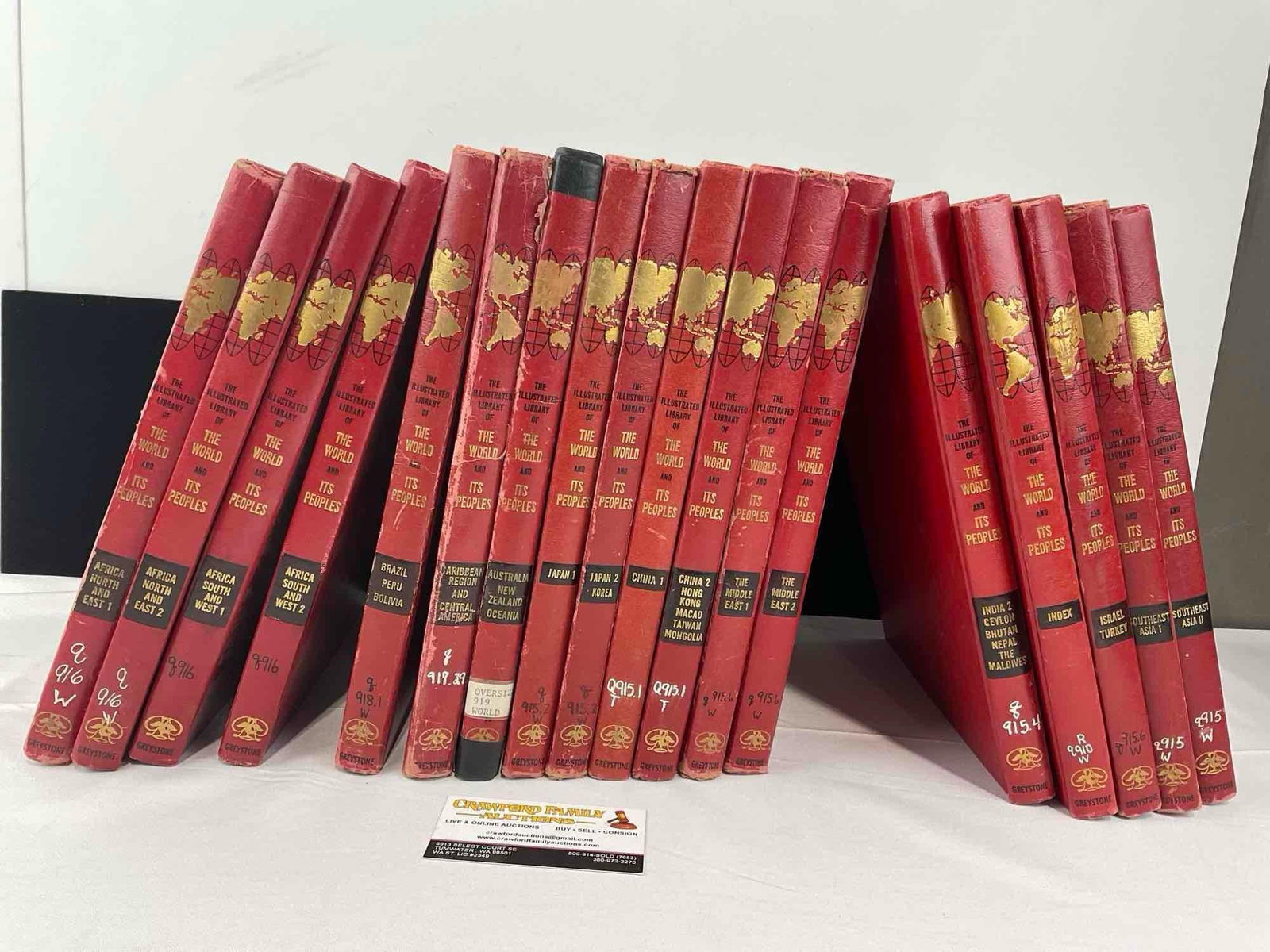 18 Volumes of The World & Its Peoples, subjects like Africa, South America, & Asia, some wear: Appears to be in fair to good shape, the covers show storage wear. The pieces fit in a box that measures approx 10h x 18w x 13d inches. See pics. E-6610