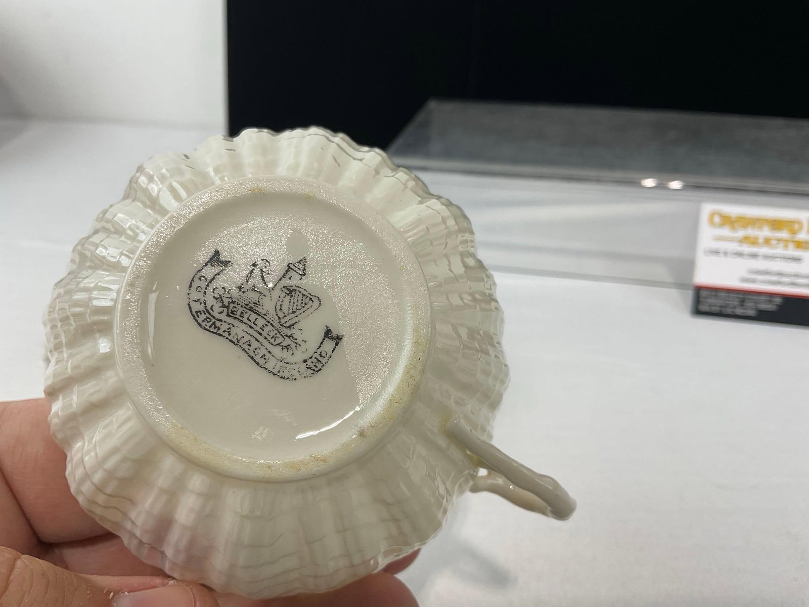 Belleek Antique 2nd Black marked Cup, & saucer, 2x 1950s Sugar & Creamer - 7