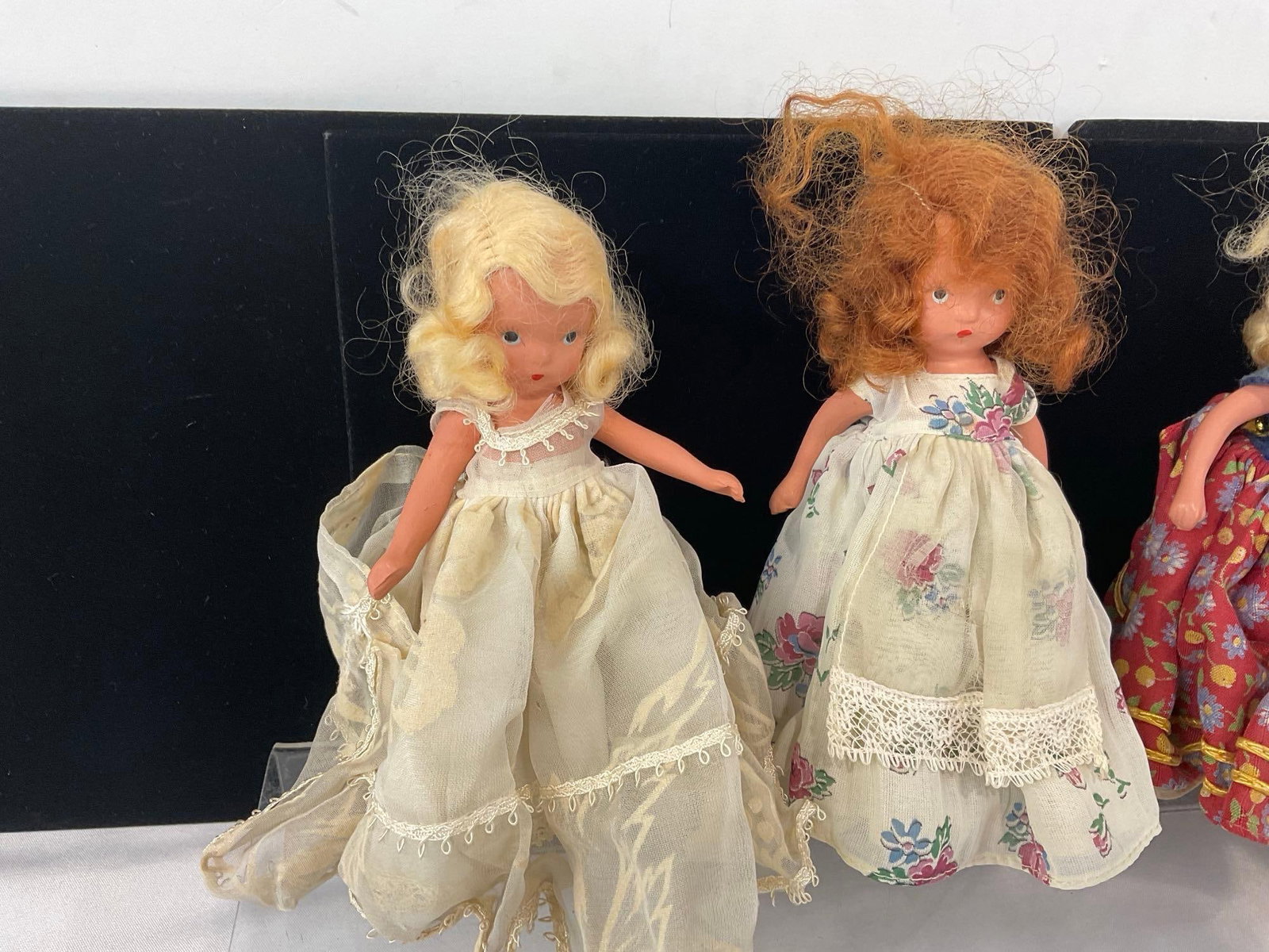 4 1940 Nancy Ann Storybook Dolls, 3x Blonde, Redhead, movable arms - 2