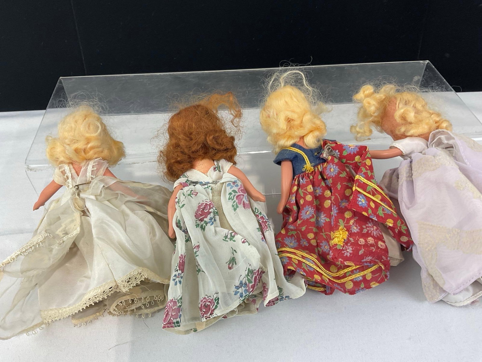 4 1940 Nancy Ann Storybook Dolls, 3x Blonde, Redhead, movable arms - 4