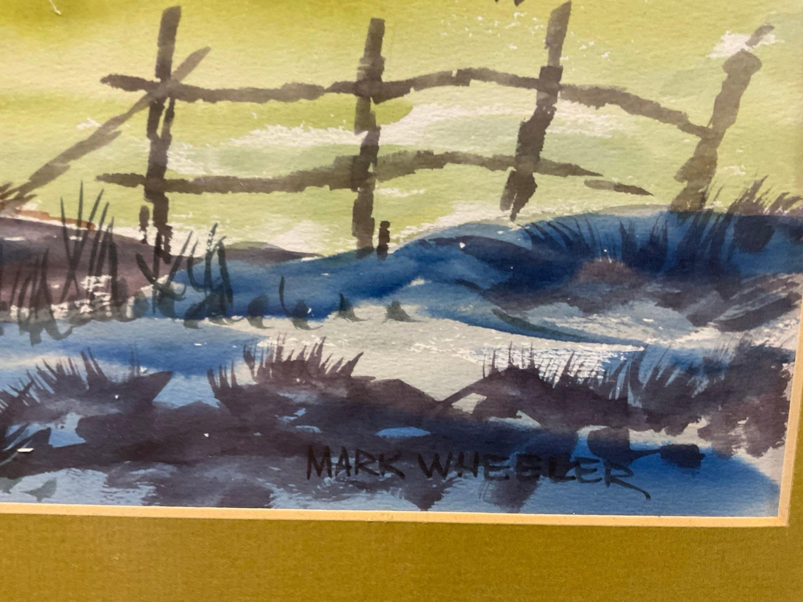 Framed Signed Original Watercolor on Board, Rural Barn Scene by Mark Wheeler, 20x25 inches - 3