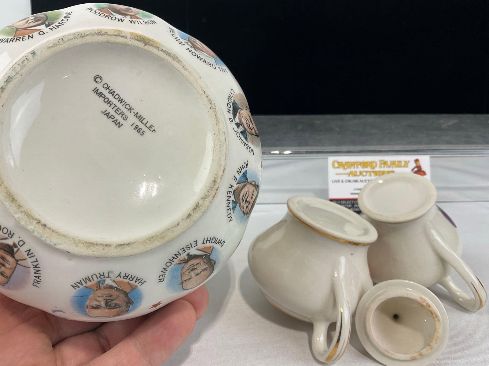 George & Martha Washington Creamer & Sugar Bowl, 1965 Chadwick-Miller Presidential Pitcher - 5