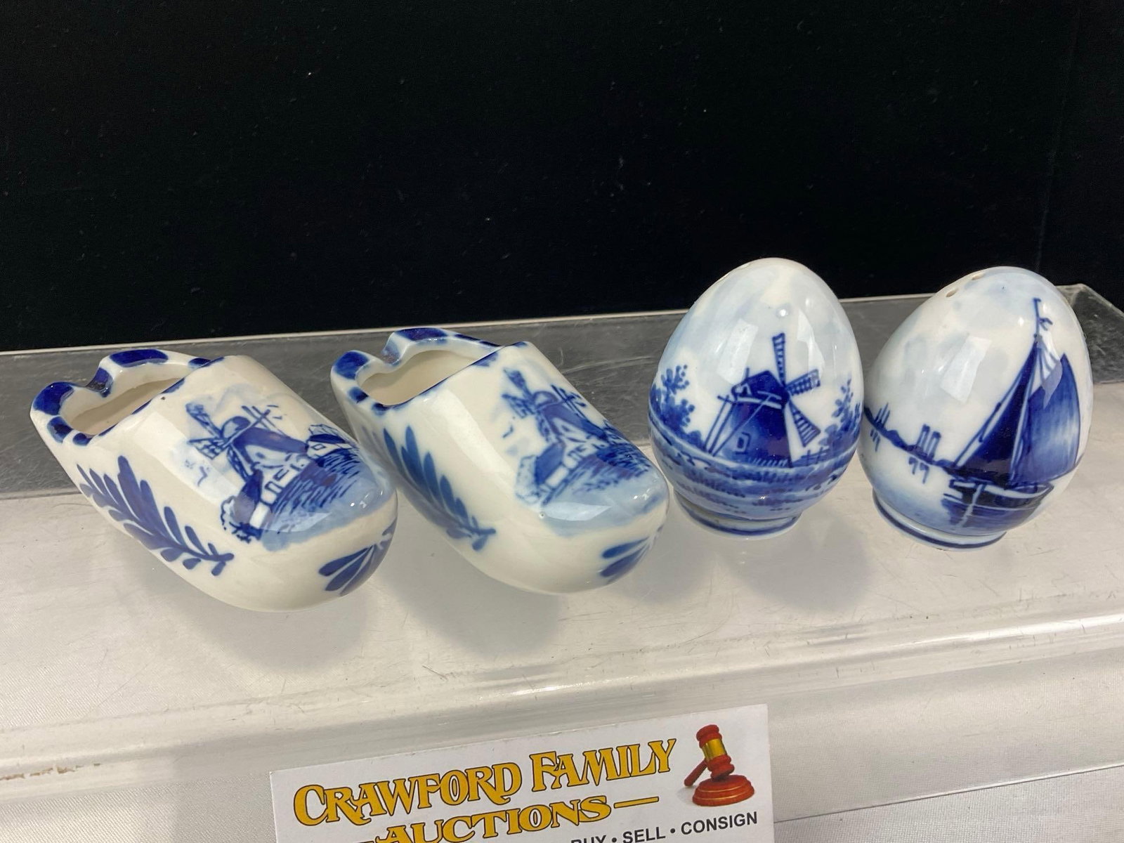 11 Royal Copenhagen Danish Mini Plates, Delft S&P Shaker & Pair of Clogs - 2