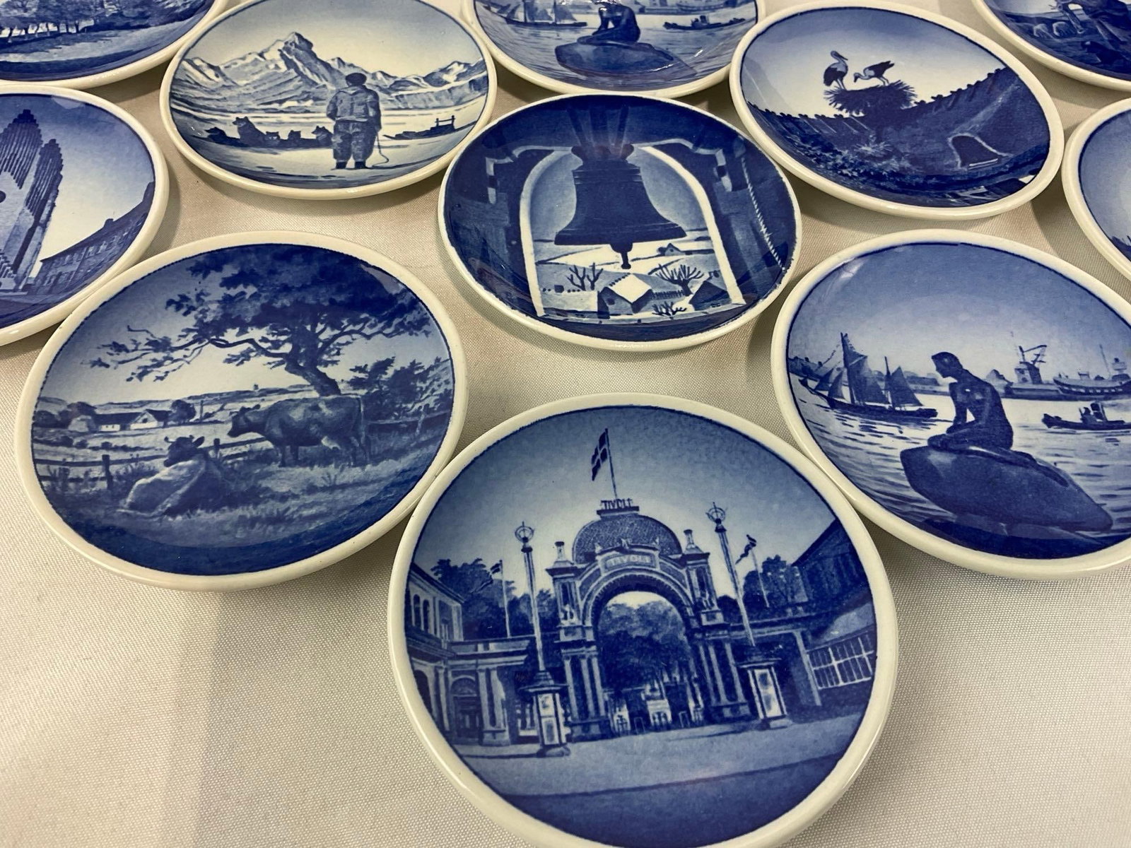 11 Royal Copenhagen Danish Mini Plates, Delft S&P Shaker & Pair of Clogs - 4