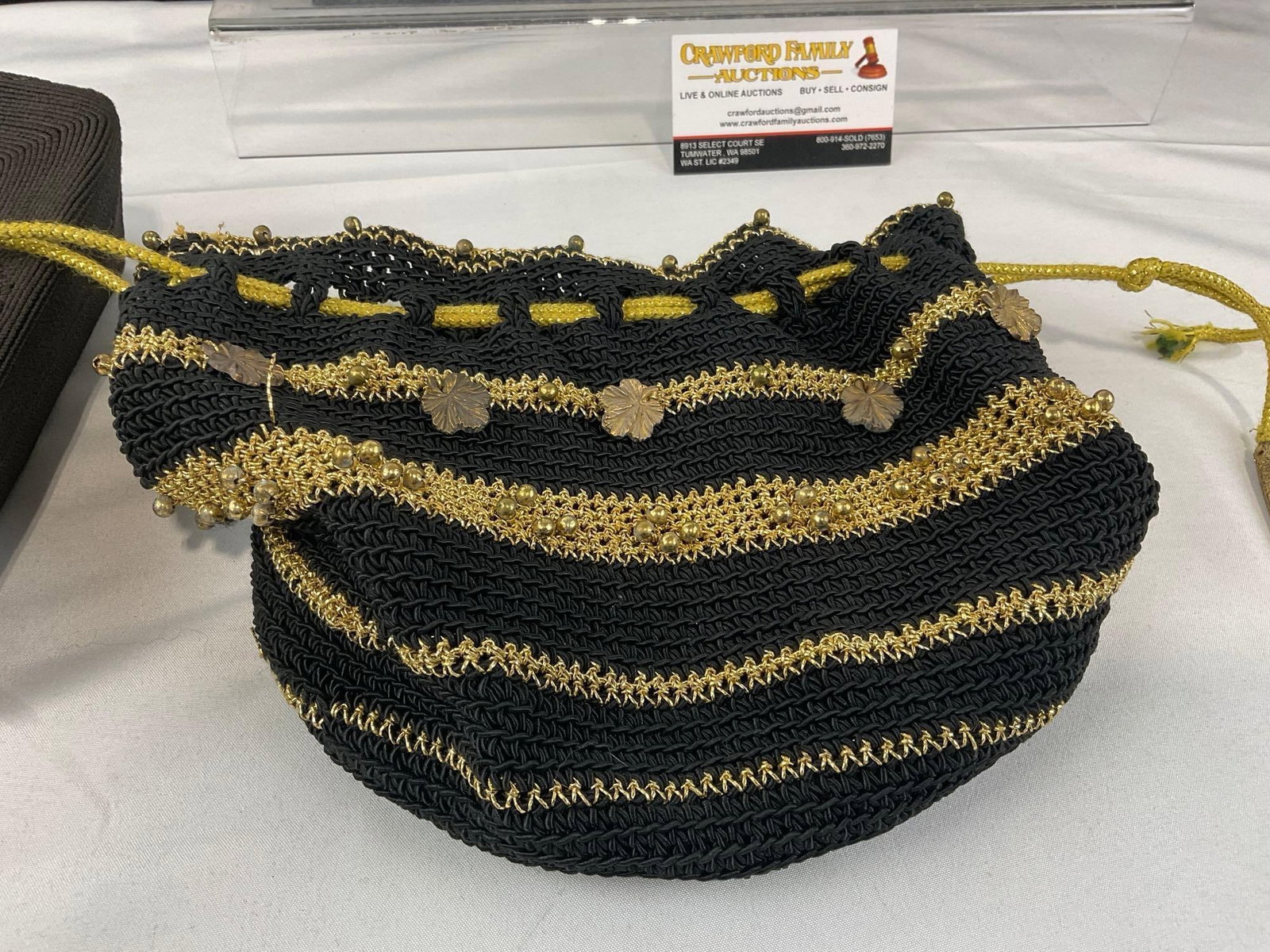 Variety of 7 Purses, Coinpurses, & Evening Clutches, Crochet Drawstring w/Bakelite Bottom, Beaded - 12