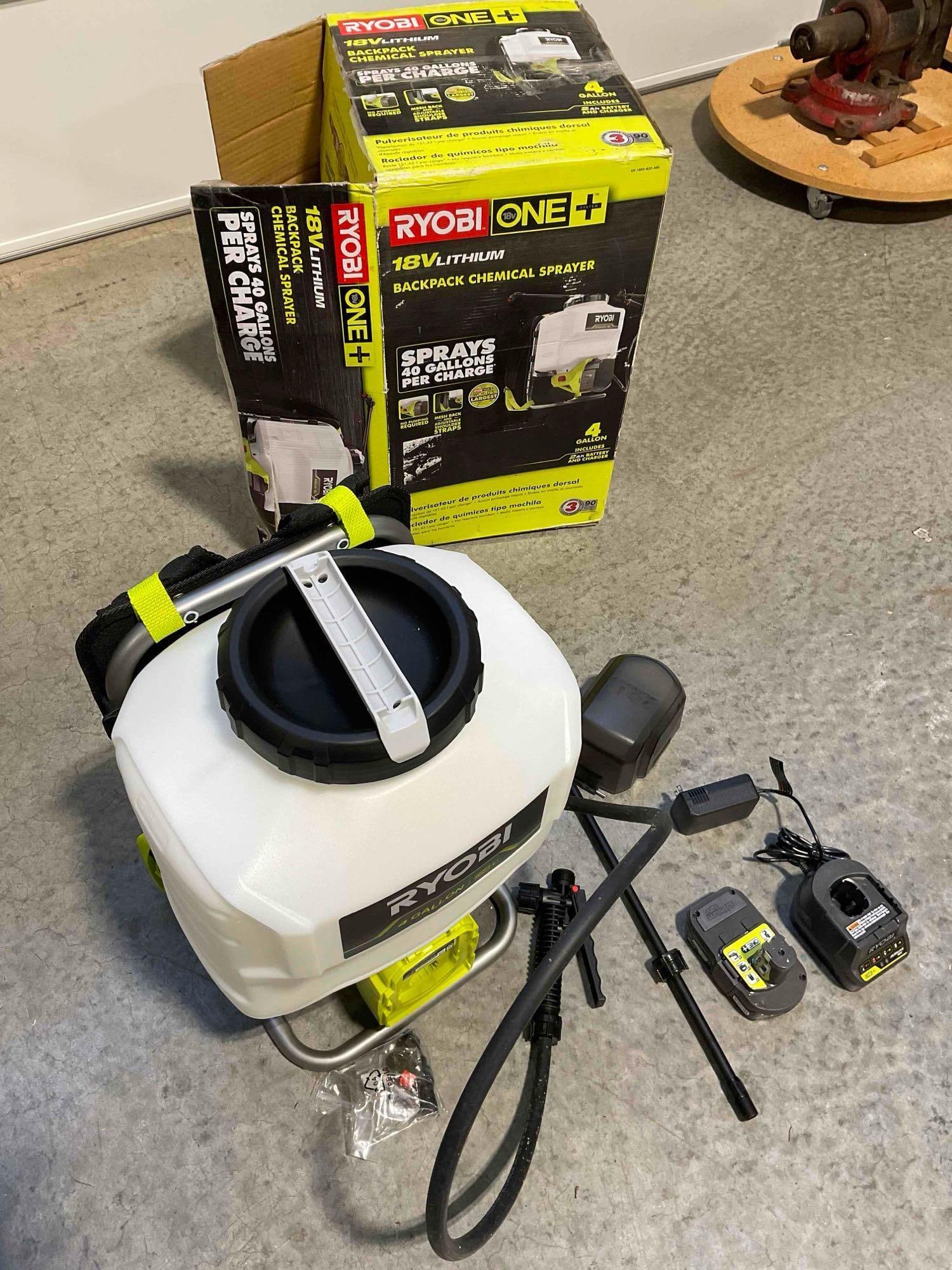 Ryobi One 18v Lithium 4 Gallon Backpack Chemical Sprayer. Good Condition. See pics. - 2