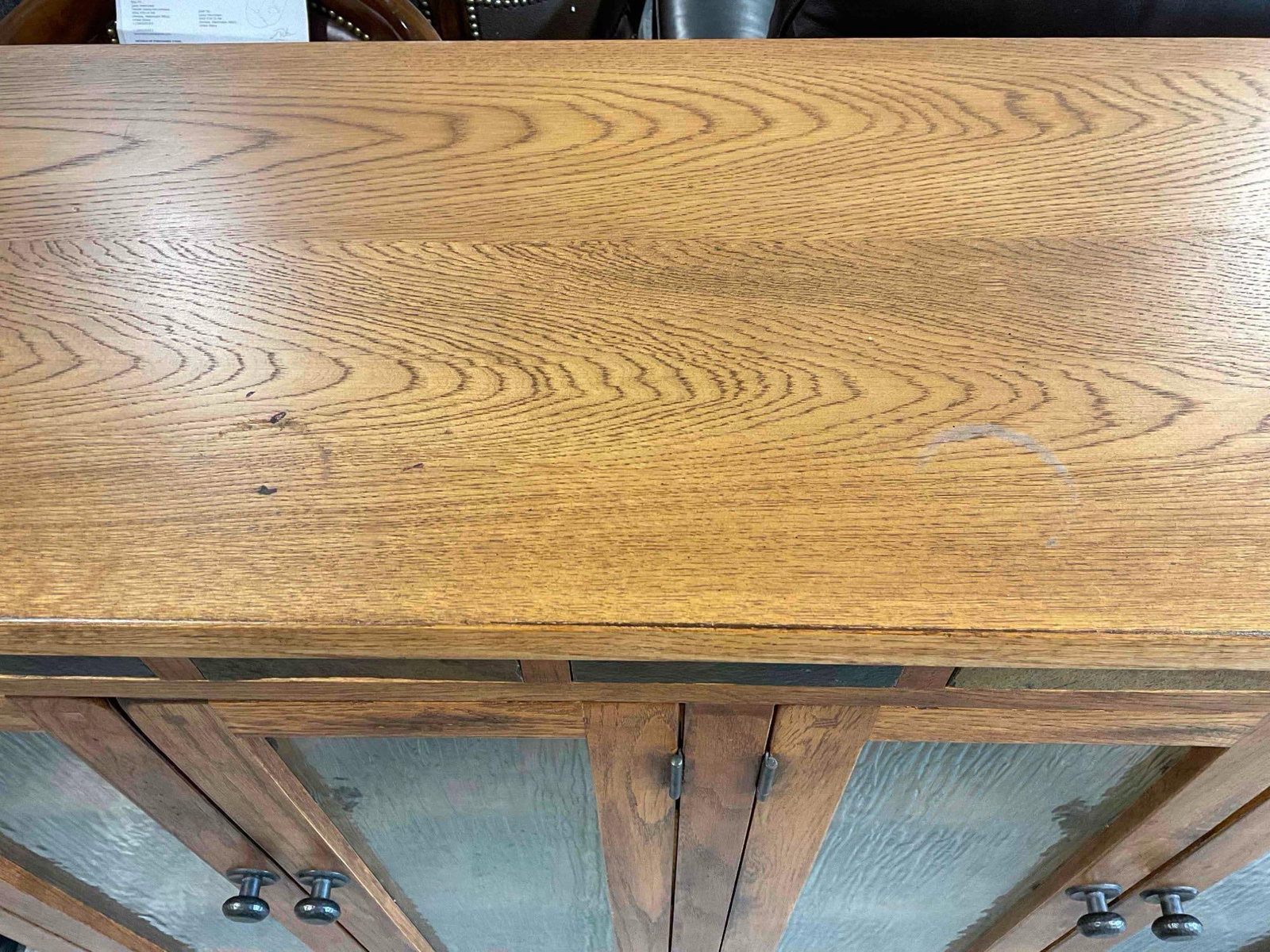 Sunny Designs Oak Finish Sedona Bookcase w/ Glass Fronted Cabinets & Stone Accent. See pics. - 4