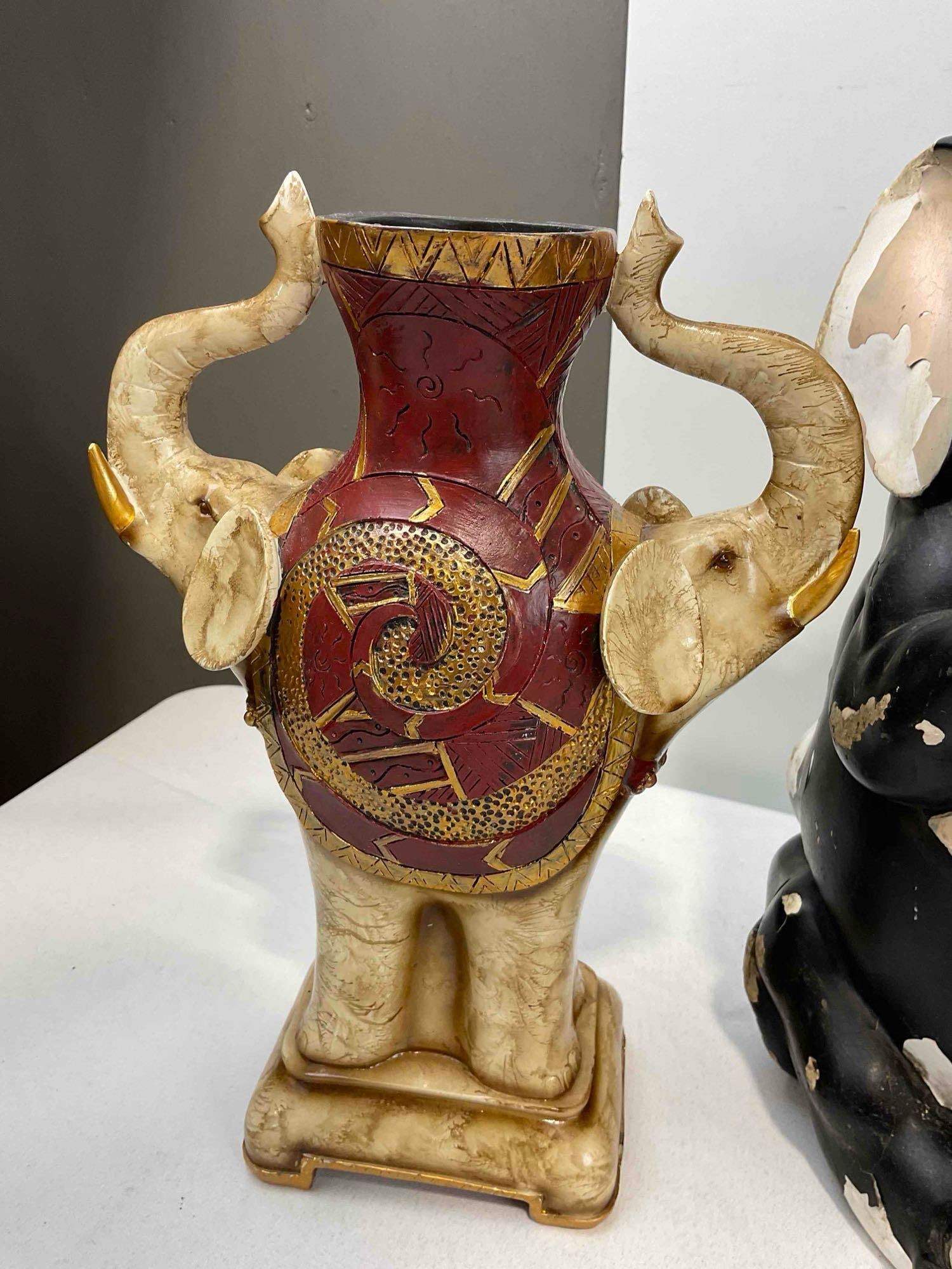 5 pcs Vintage Elephant Decorative Statuette Collection, incl. Ceramic, Composite & More! - 4