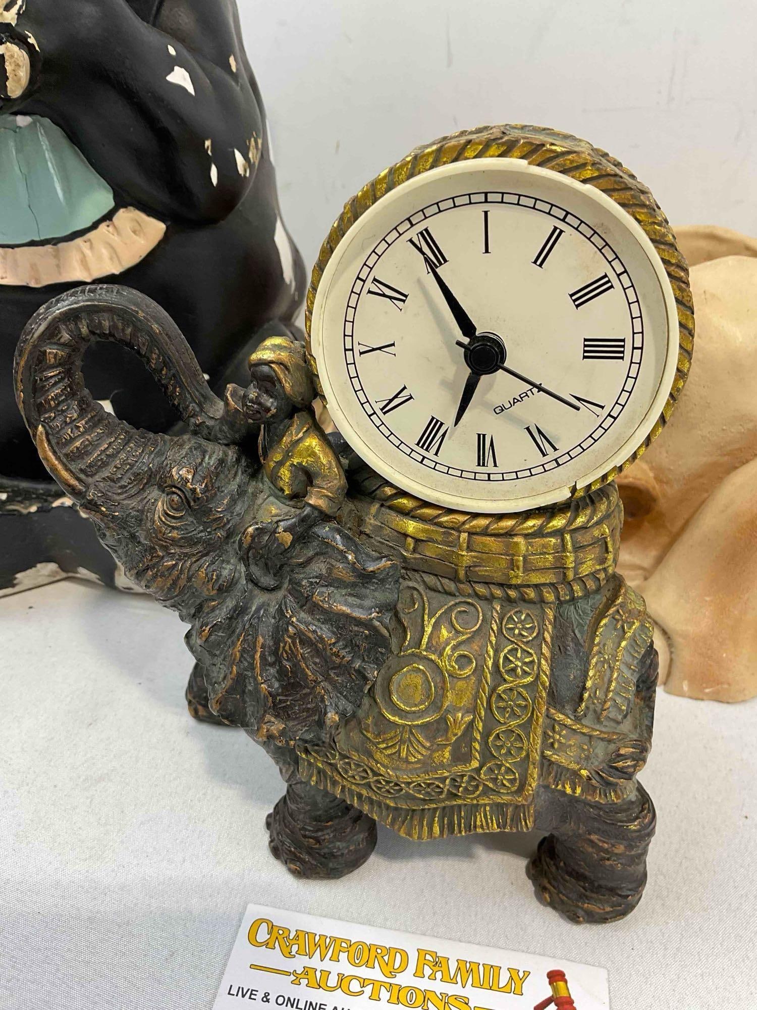 5 pcs Vintage Elephant Decorative Statuette Collection, incl. Ceramic, Composite & More! - 6