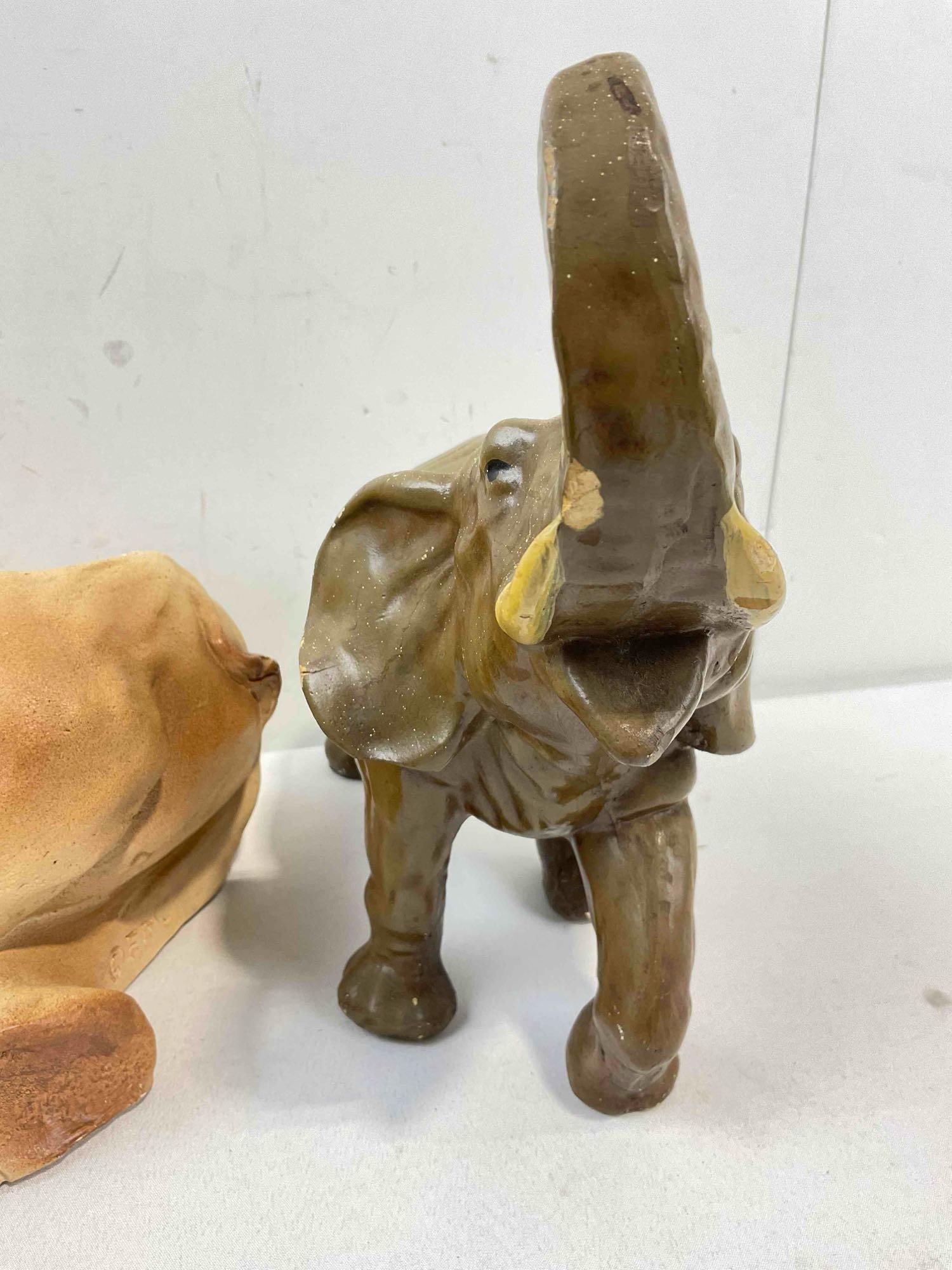 5 pcs Vintage Elephant Decorative Statuette Collection, incl. Ceramic, Composite & More! - 8
