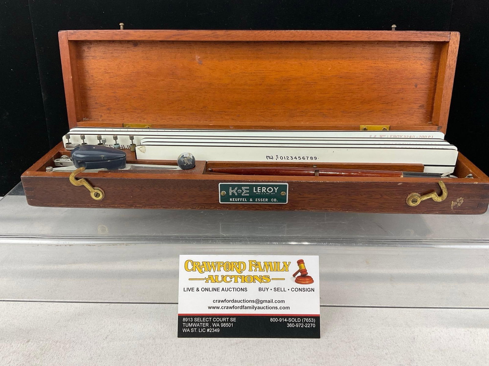 Keuffel & Esser Co. Leroy Drafting Lettering Set, w/original hardwood case: Looks complete. Appears to be in good shape. The piece measures approx 3h x 14w x 4d inches. See pics. E-6340