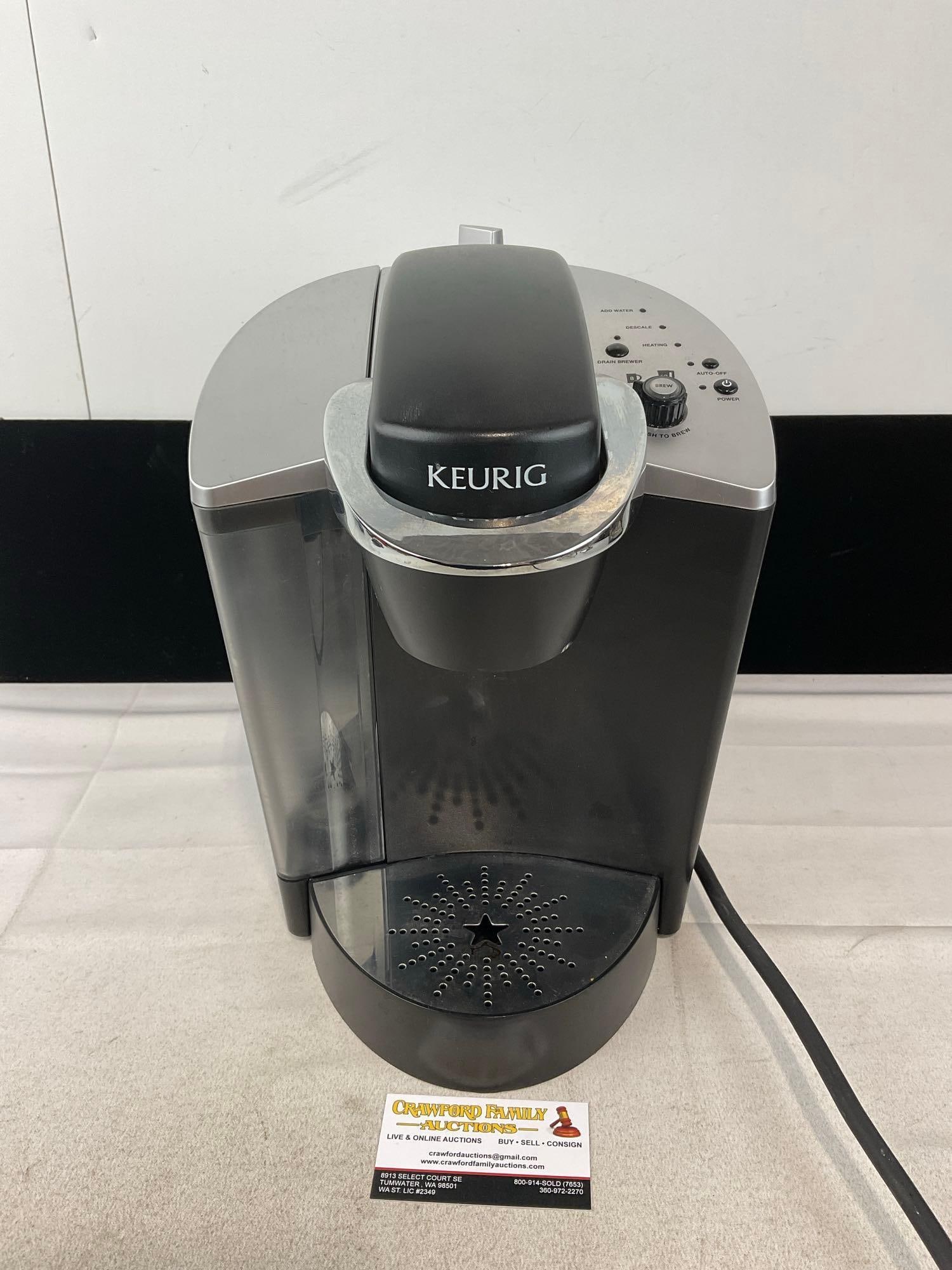 Keurig Commercial Coffee Maker Model K140, tested & working: Appears to be in good shape. The piece measures approx 14h x 11w x 13d inches. See pics. E-6290