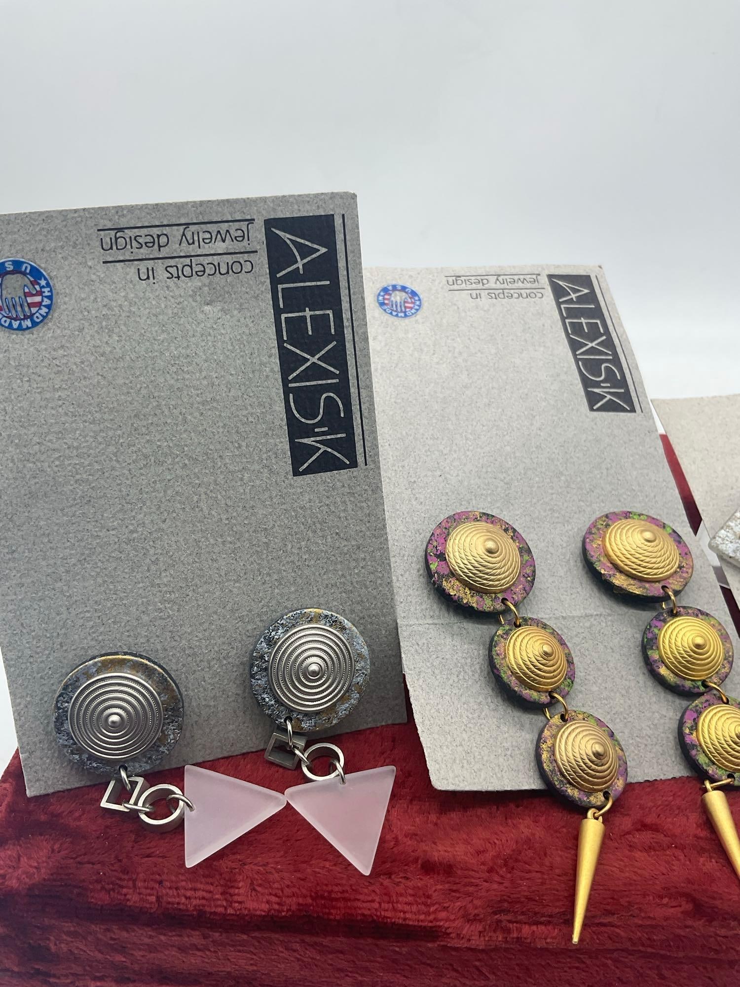 3x Unique Earrings sets, Vintage Circa 1991 Alexis K Handmade Concepts in jewelry Never worn - 2