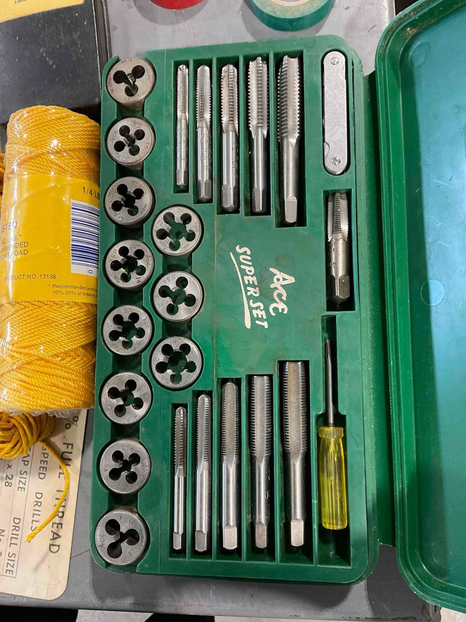 25+ pcs Hand Tools & Supplies, incl. Ace Super Set of Taps & Dies, Brookstone Ruler & More! - 3