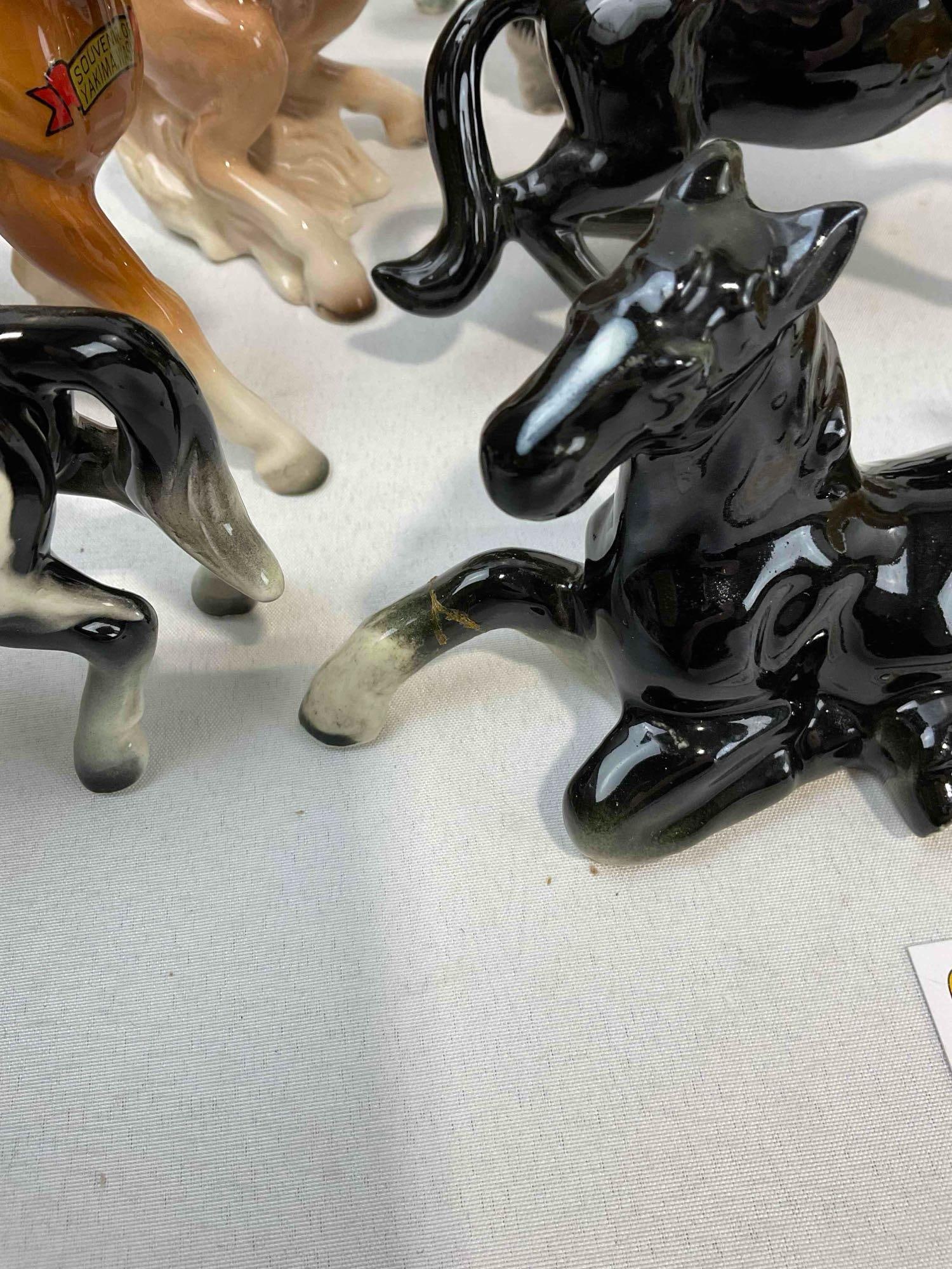 12 pcs Vintage Ceramic Horse Figurines, incl. Paints, Grays, Blacks, Palominos & More! See pics. - 5