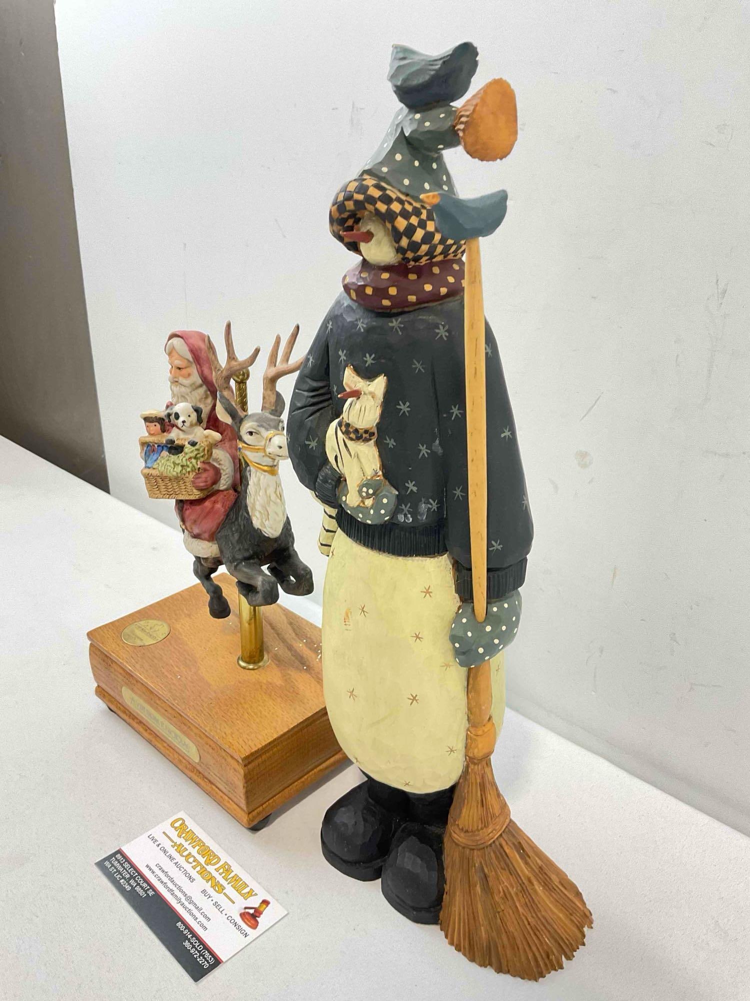 2 pcs Vintage Christmas Decorations, incl. Williraye Studio Composite Snowman & More! See pics. - 3