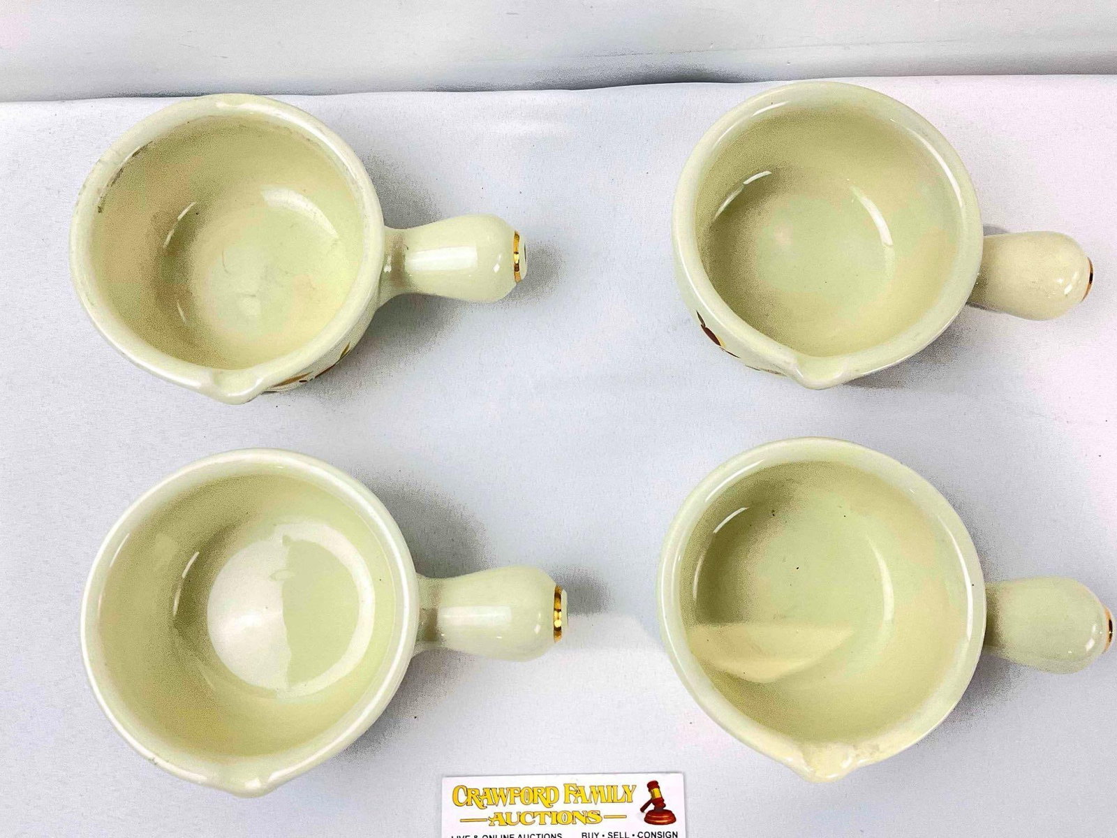 4 pcs Vintage Hall China Ceramic Gravy Sauce Boats w/ Autumn Leaf Design. Good Condition. - 5