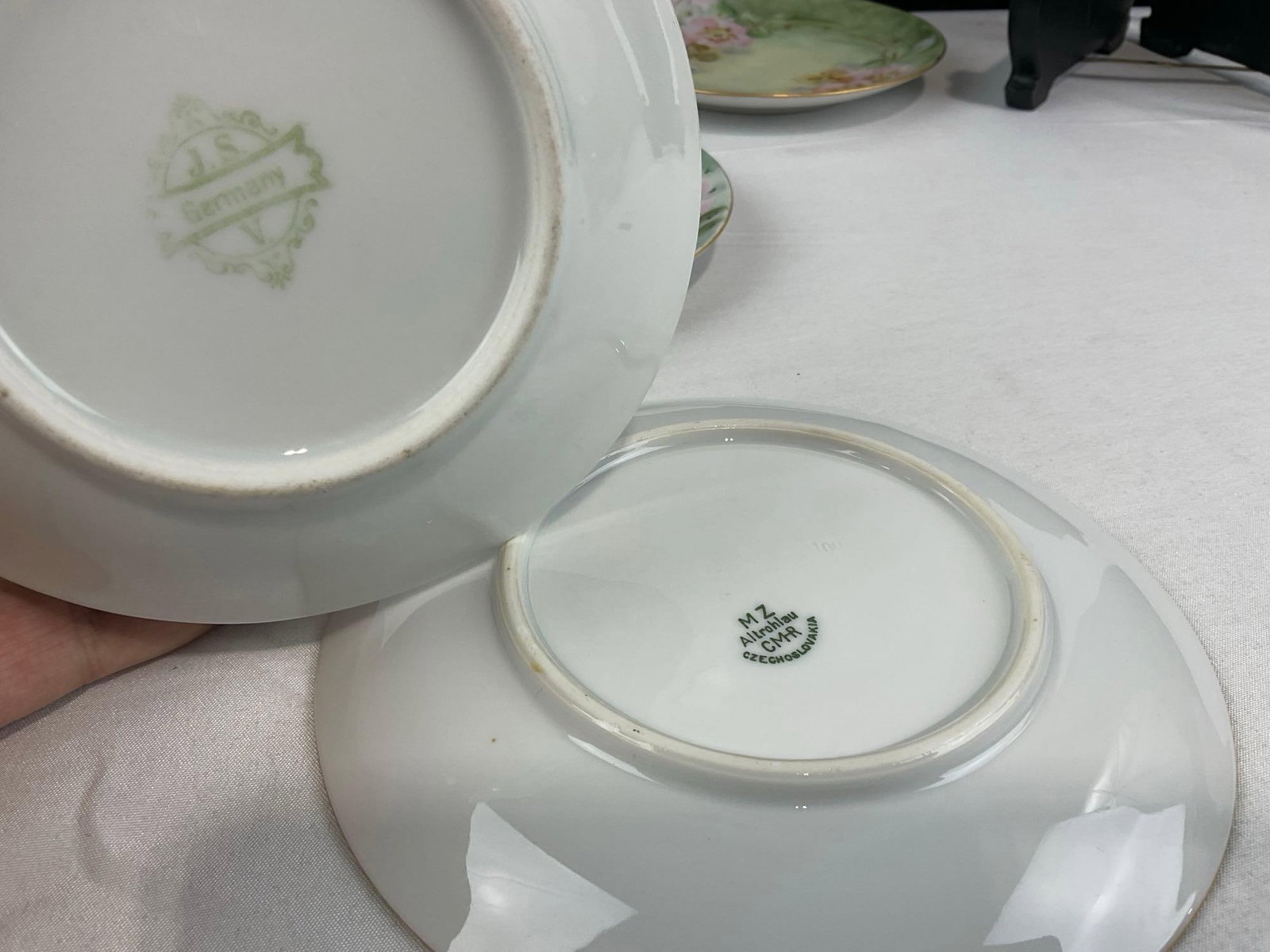 Set of 5 Early 20th Century Antique China, JSV Plate & Small Bowl, & 3x MZ Altrohlau CM-R Plates - 6