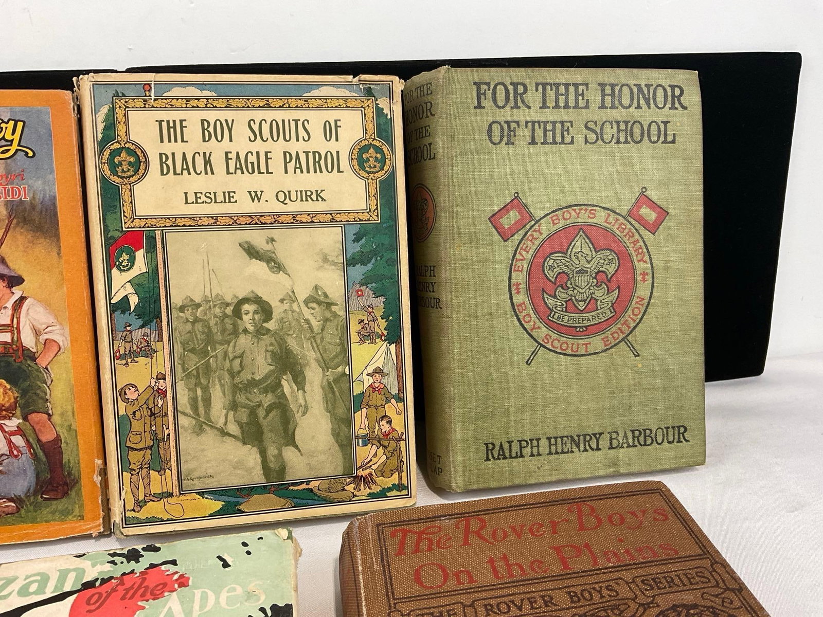 7 Antique Books, Early 20th Century, Boy Scouts, Tarzan, A Little Swiss Boy by Johanna Spyri & more - 4