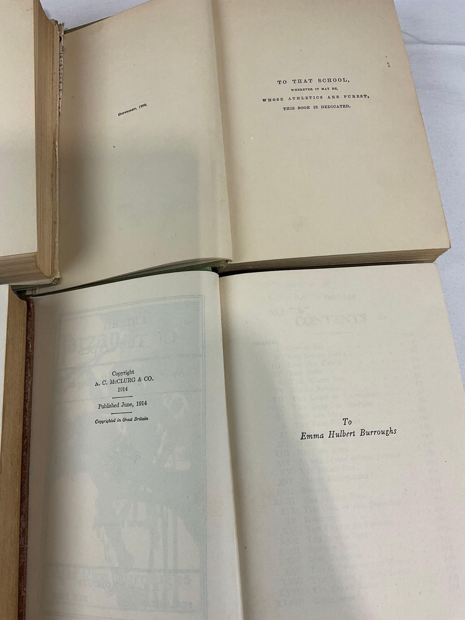 7 Antique Books, Early 20th Century, Boy Scouts, Tarzan, A Little Swiss Boy by Johanna Spyri & more - 7