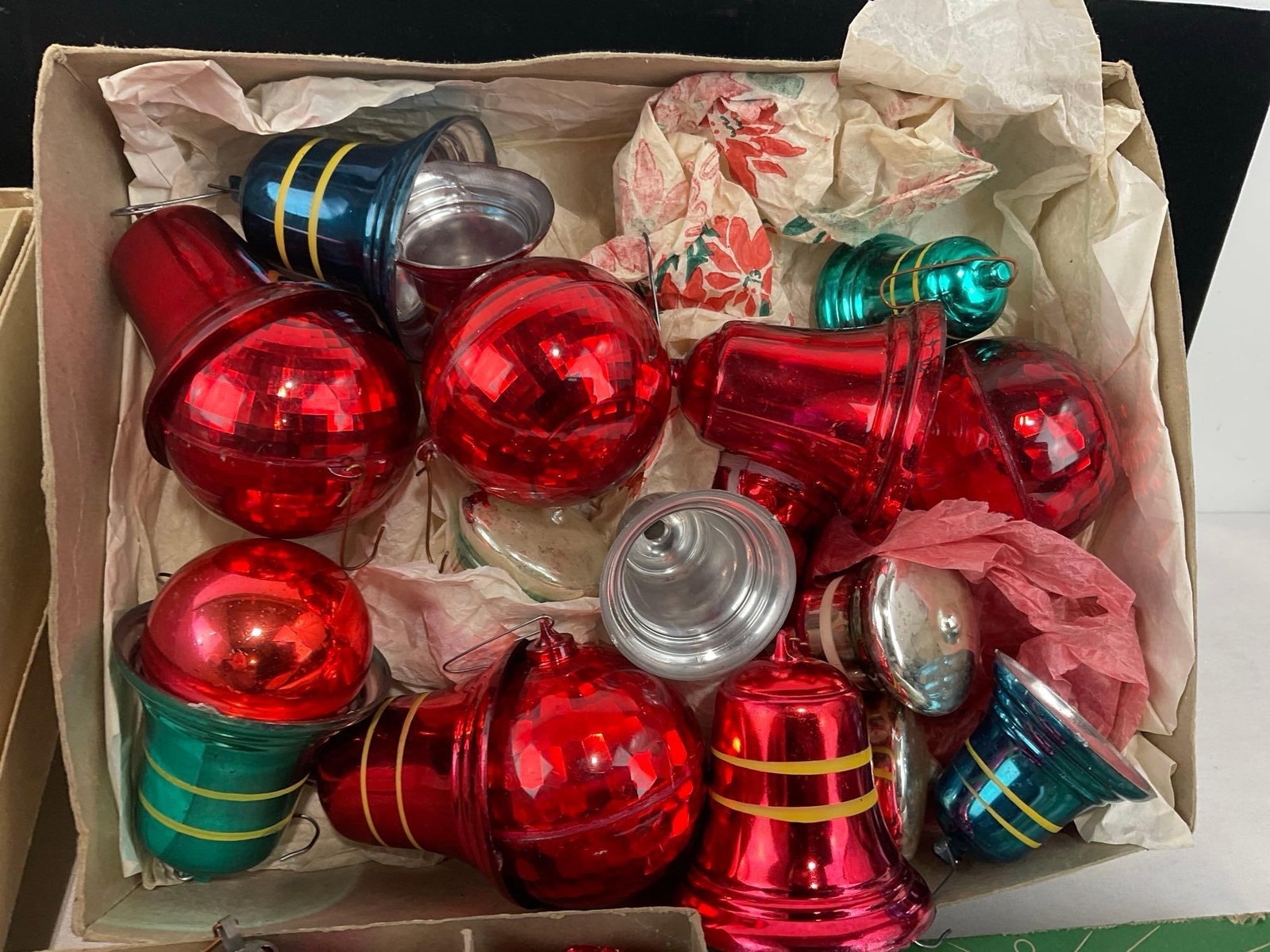 Variety Glass Christmas Ornaments w/boxes, Shiny Brite globes, Bells, & more - 3