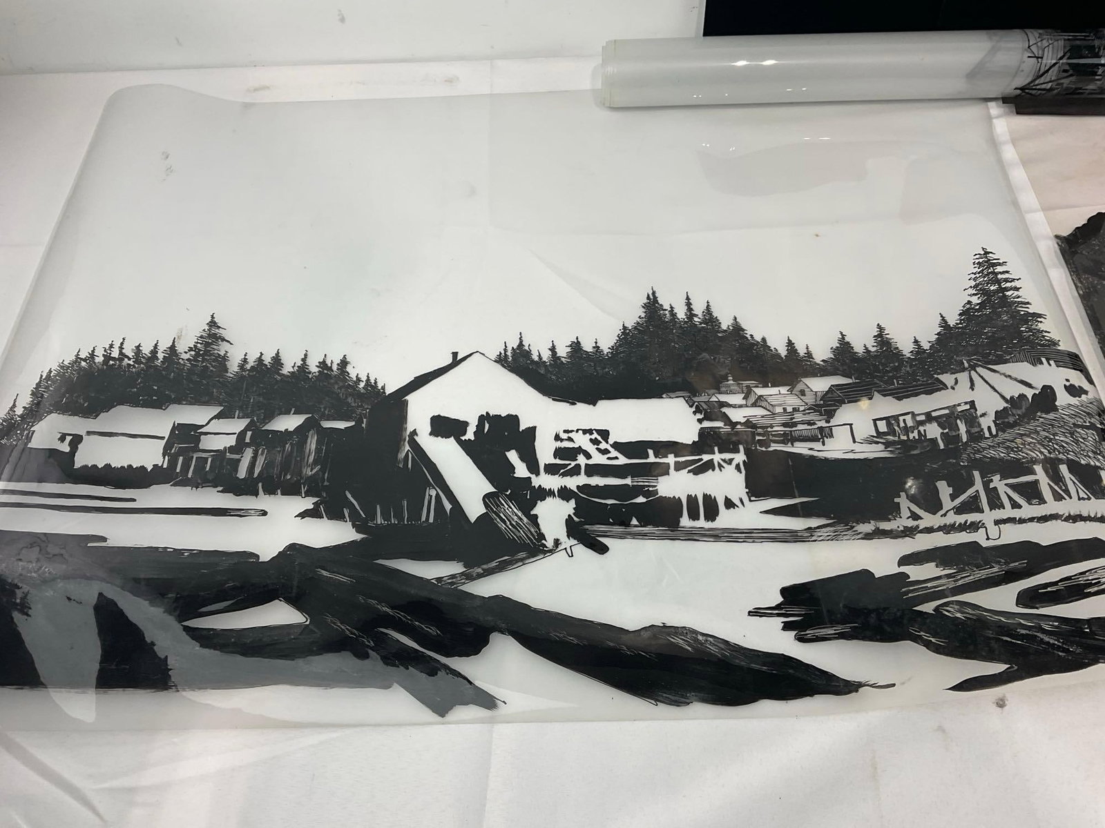 Set of 3 Mark Wheeler, Black on clear film, Positive Prints, 23h x 30w - 2